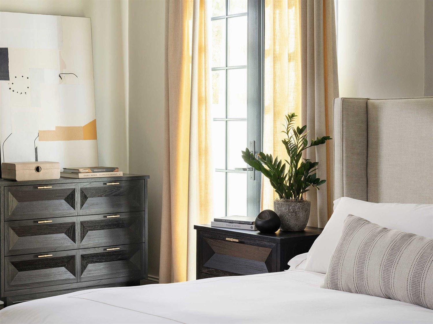 Brownstone Simona Beach Nutmeg White Teak Wood Upholstered California King Platform Bed