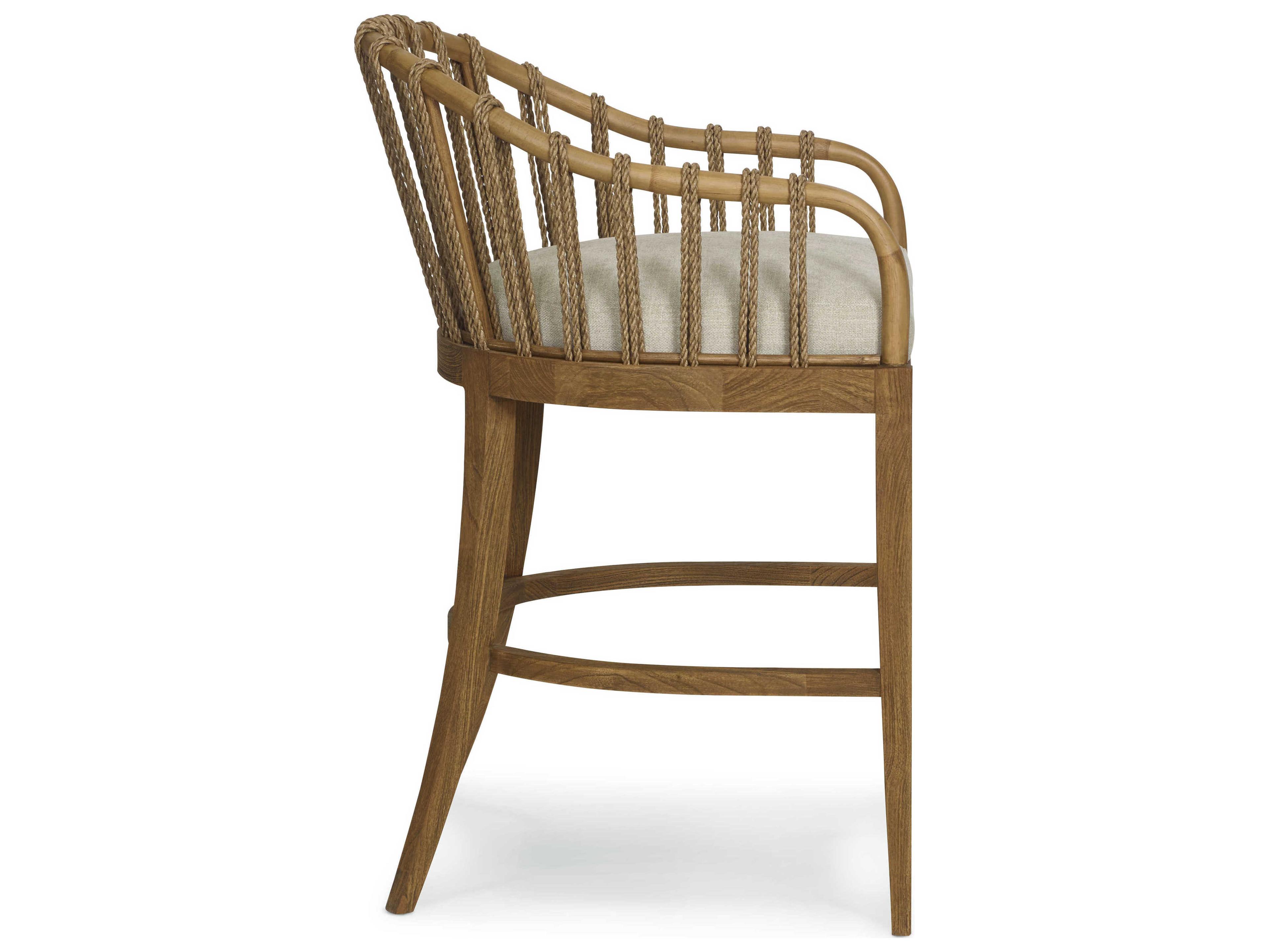 Brownstone Tulum Upholstered Rattan Beach Crypton Praline Counter Stool