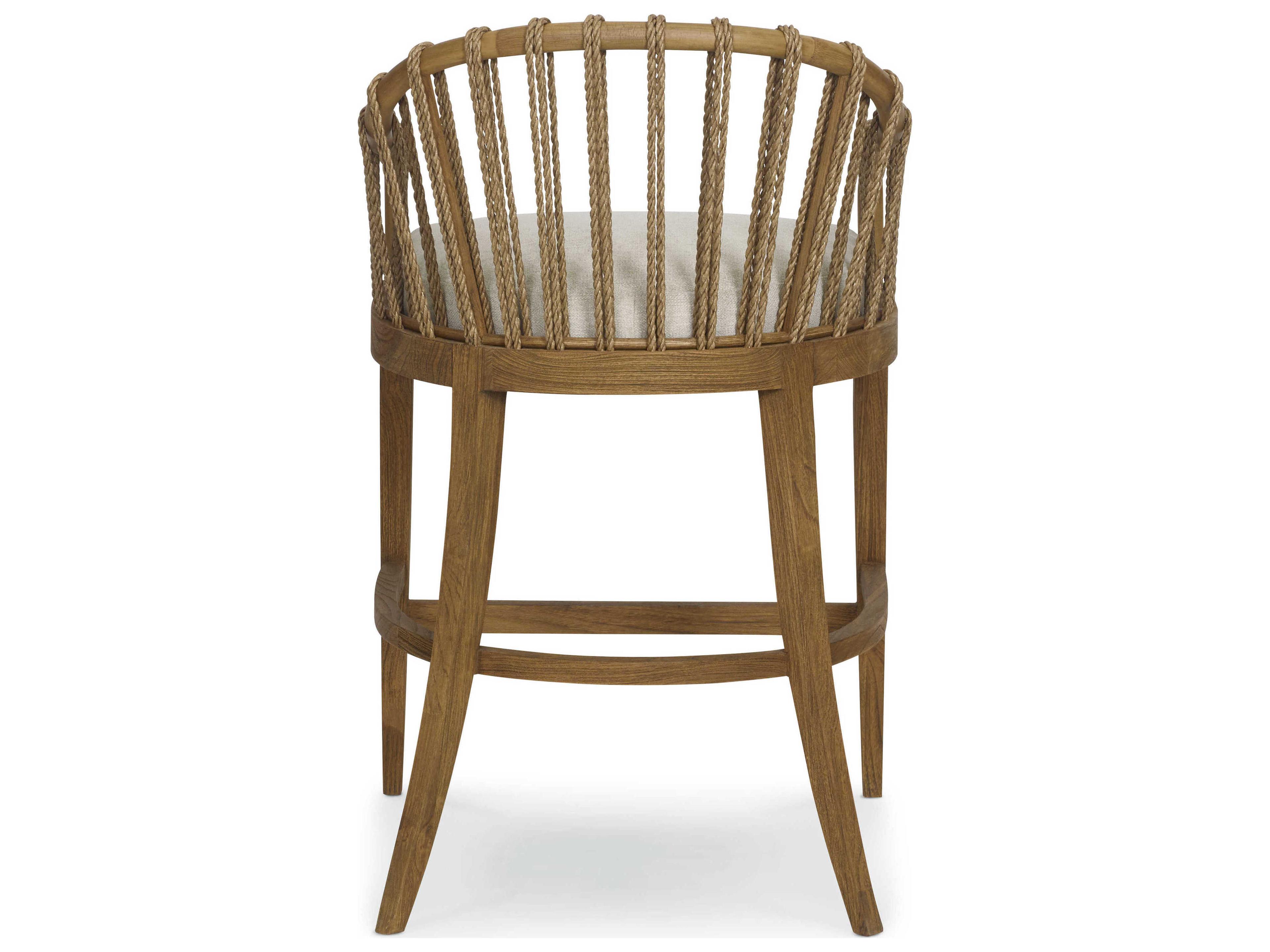 Brownstone Tulum Upholstered Rattan Beach Crypton Praline Counter Stool