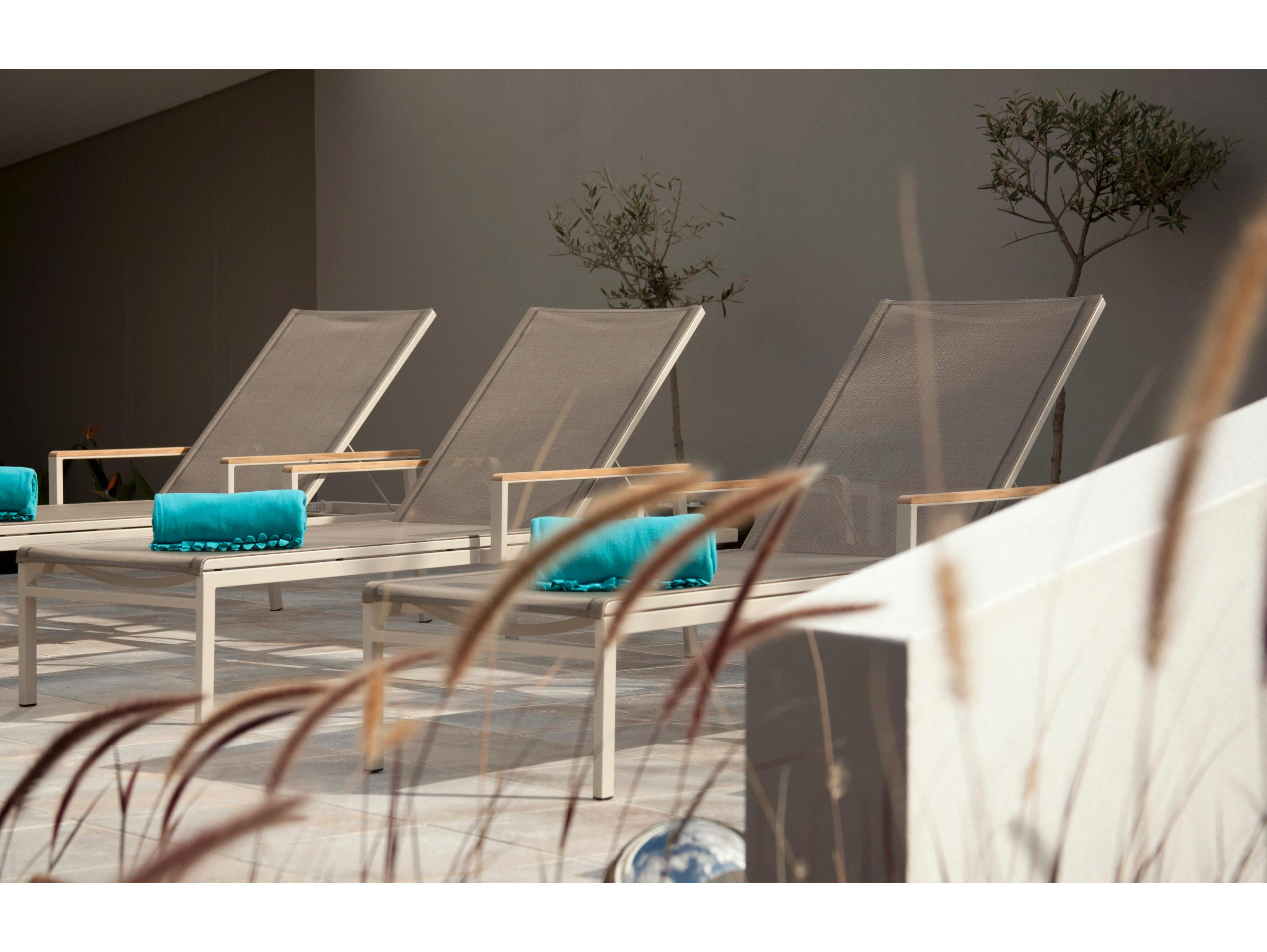 Barlow Tyrie Aura Occasional Aluminum Sling Chaise Lounge