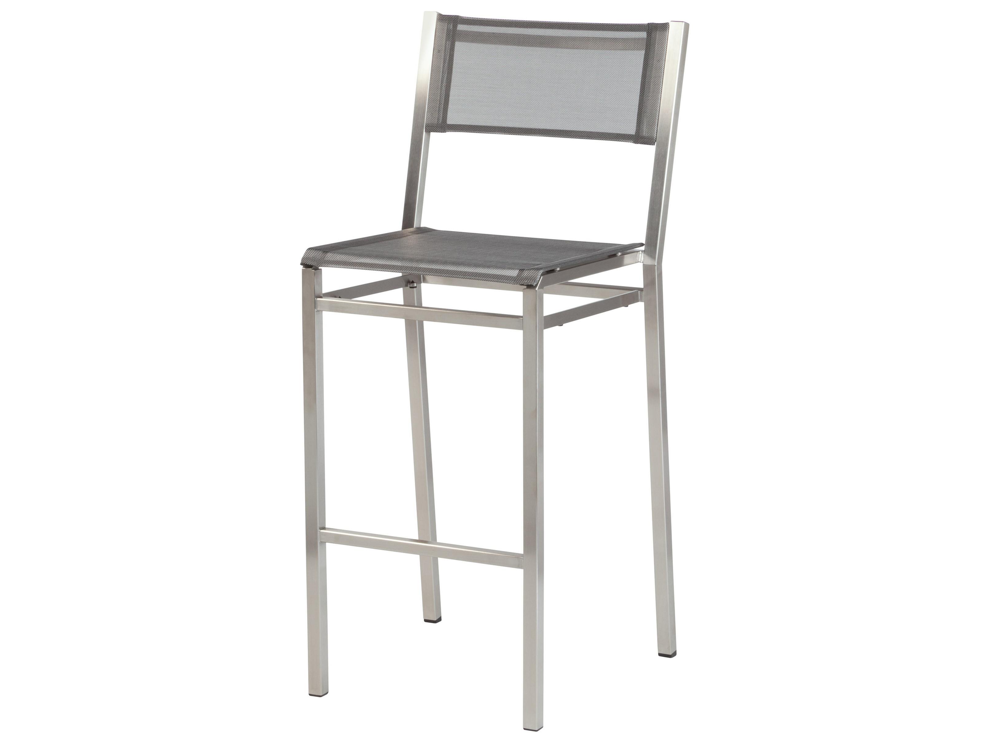 Barlow Tyrie Equinox Bar Stool - Platinum Textilene Sling