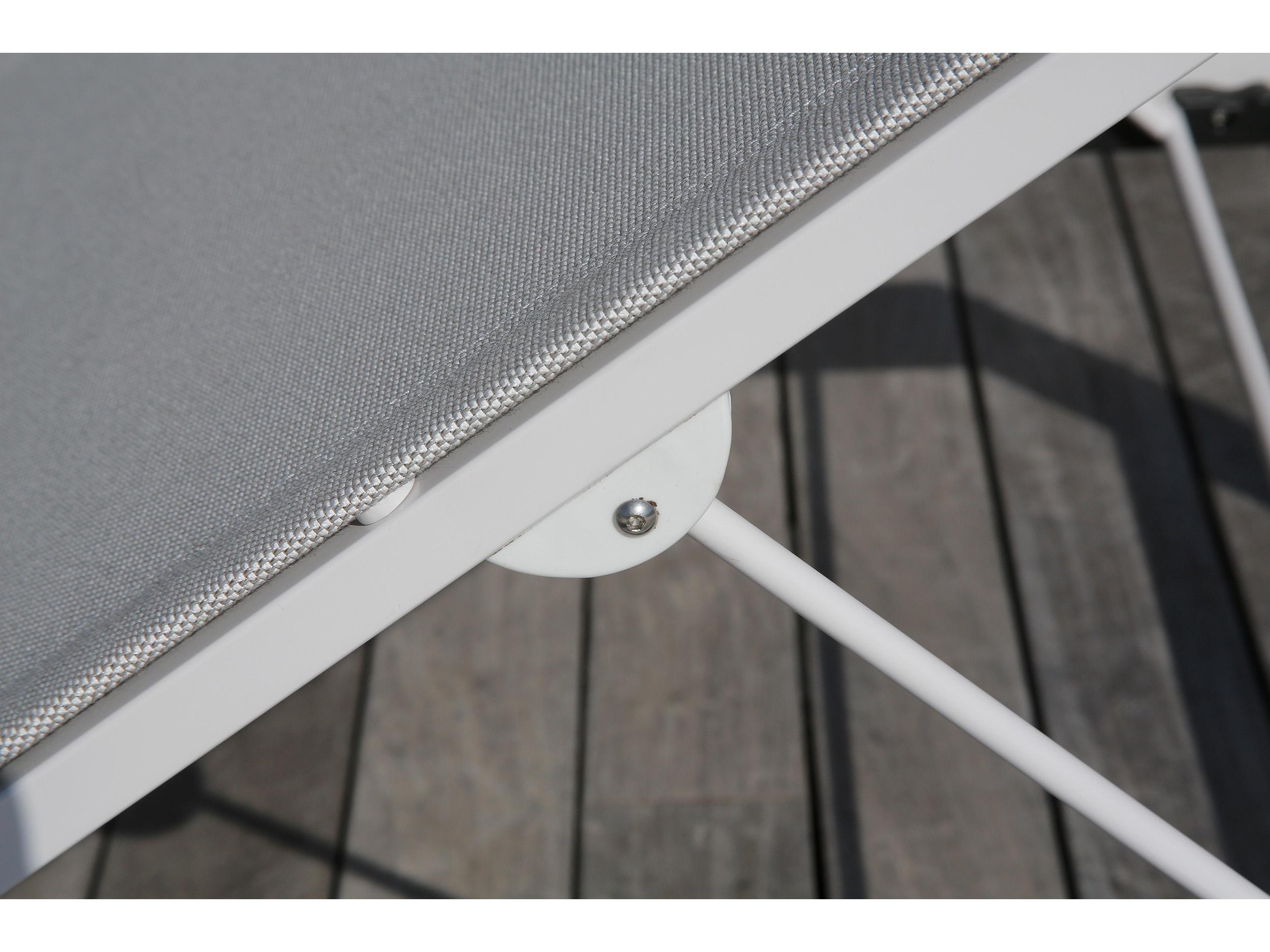 Barlow Tyrie Equinox Lounger - Arctic White Powder Coated Stainless Steel Frame - Seagull Sunbrella Sling