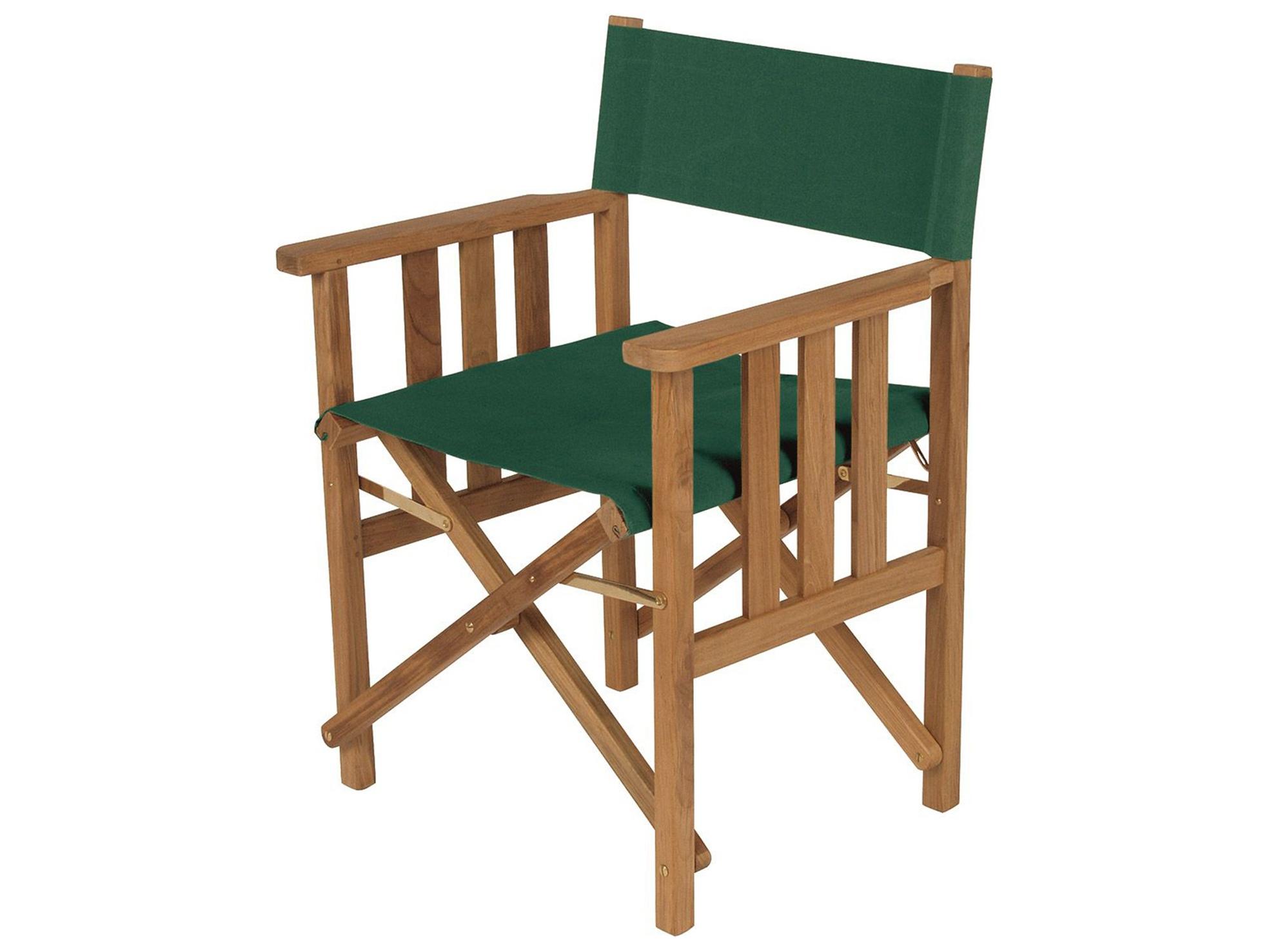 Barlow Tyrie Safari Armchair - Forest Green Sunbrella Sling - Natural Teak Frame