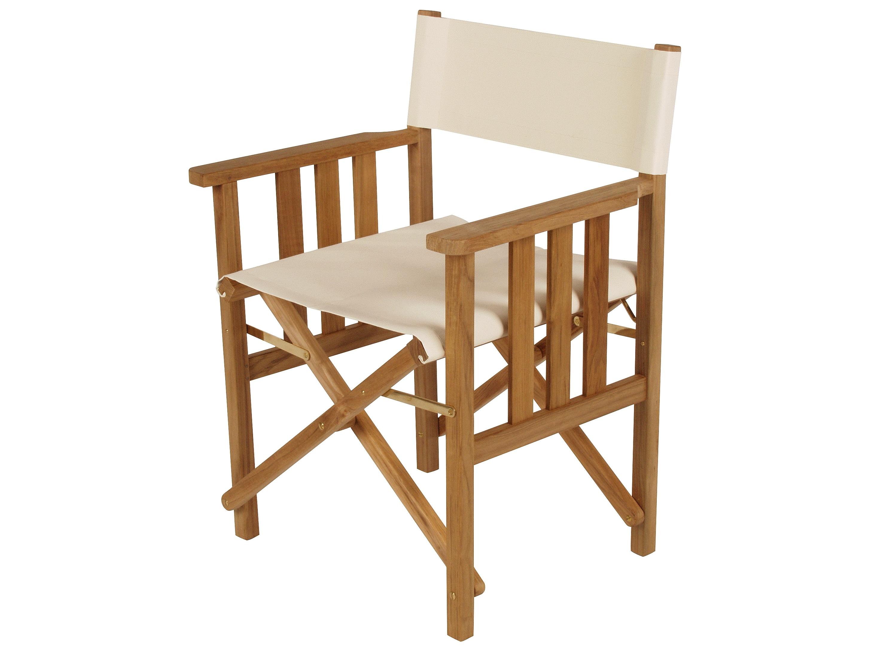Barlow Tyrie Safari Armchair - White Sand Sunbrella Sling - Natural Teak Frame