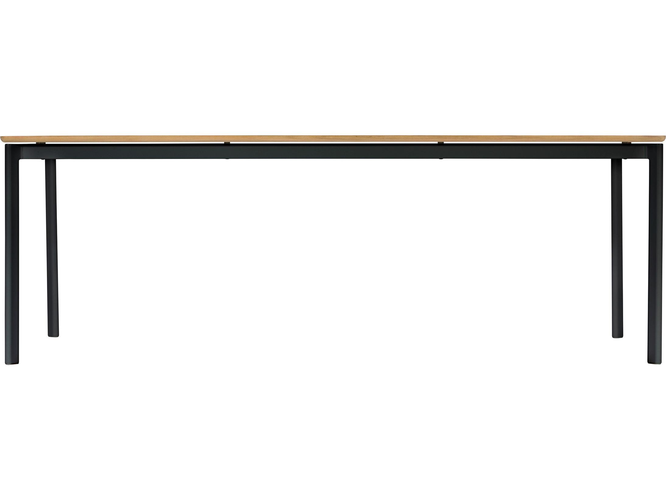 Barlow Tyrie Around Dining Table Forge Grey Powder-Coated Aluminum Natural Teak 85" Wide