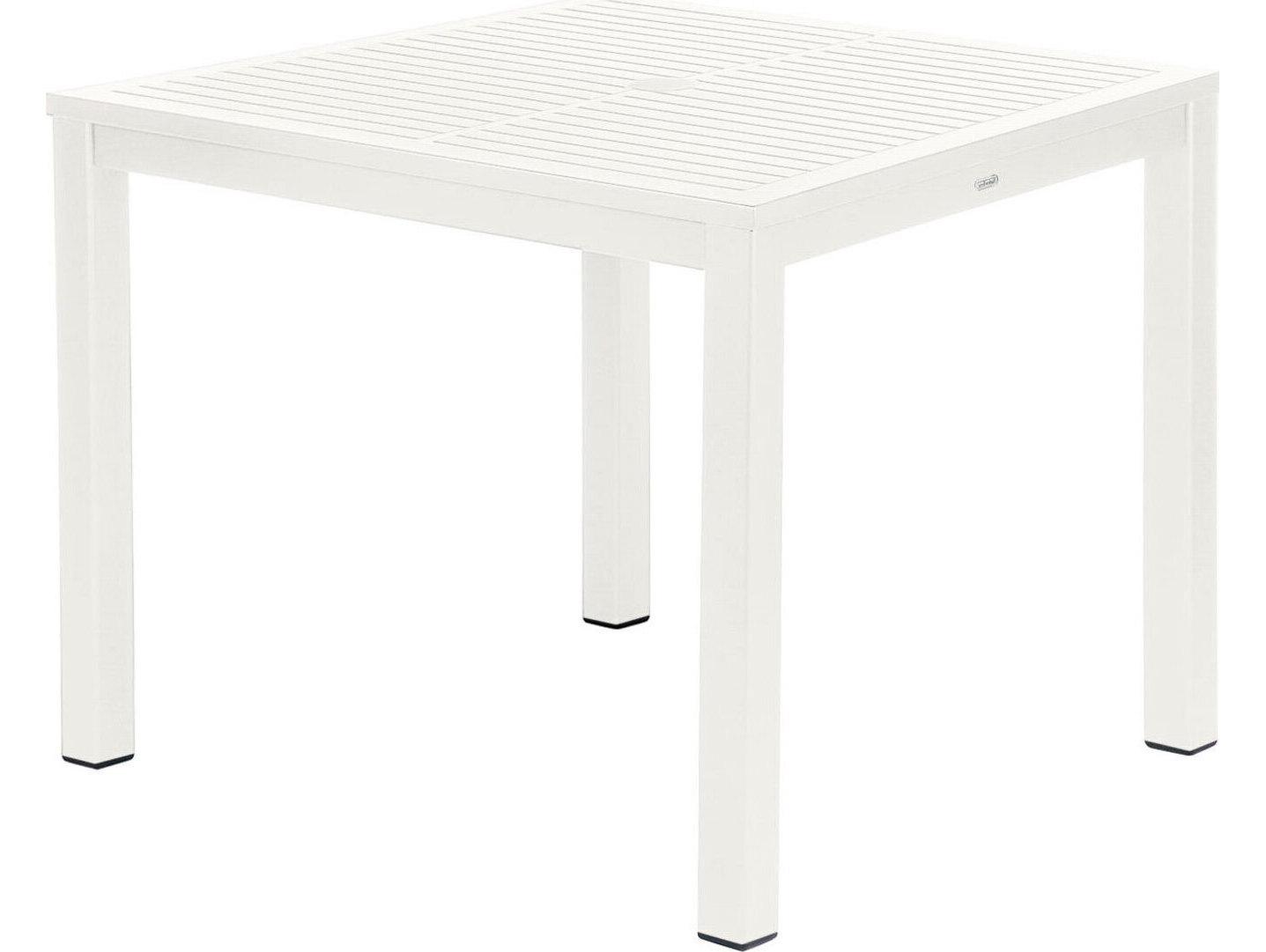 Barlow Tyrie Aura Dining Table Arctic White Powder-Coated Aluminum