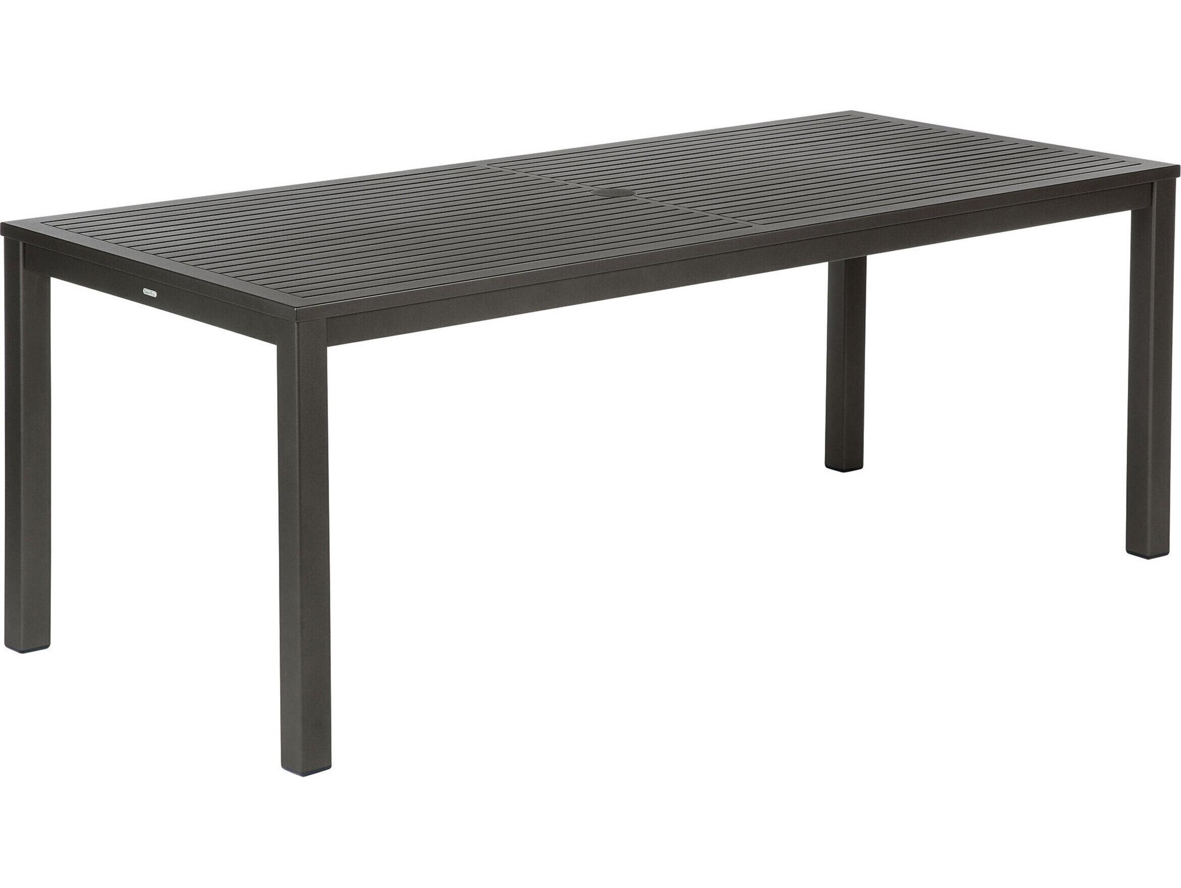 Barlow Tyrie Aura Dining Table Graphite Powder-Coated Aluminum 79"W x 35"D x 29"H