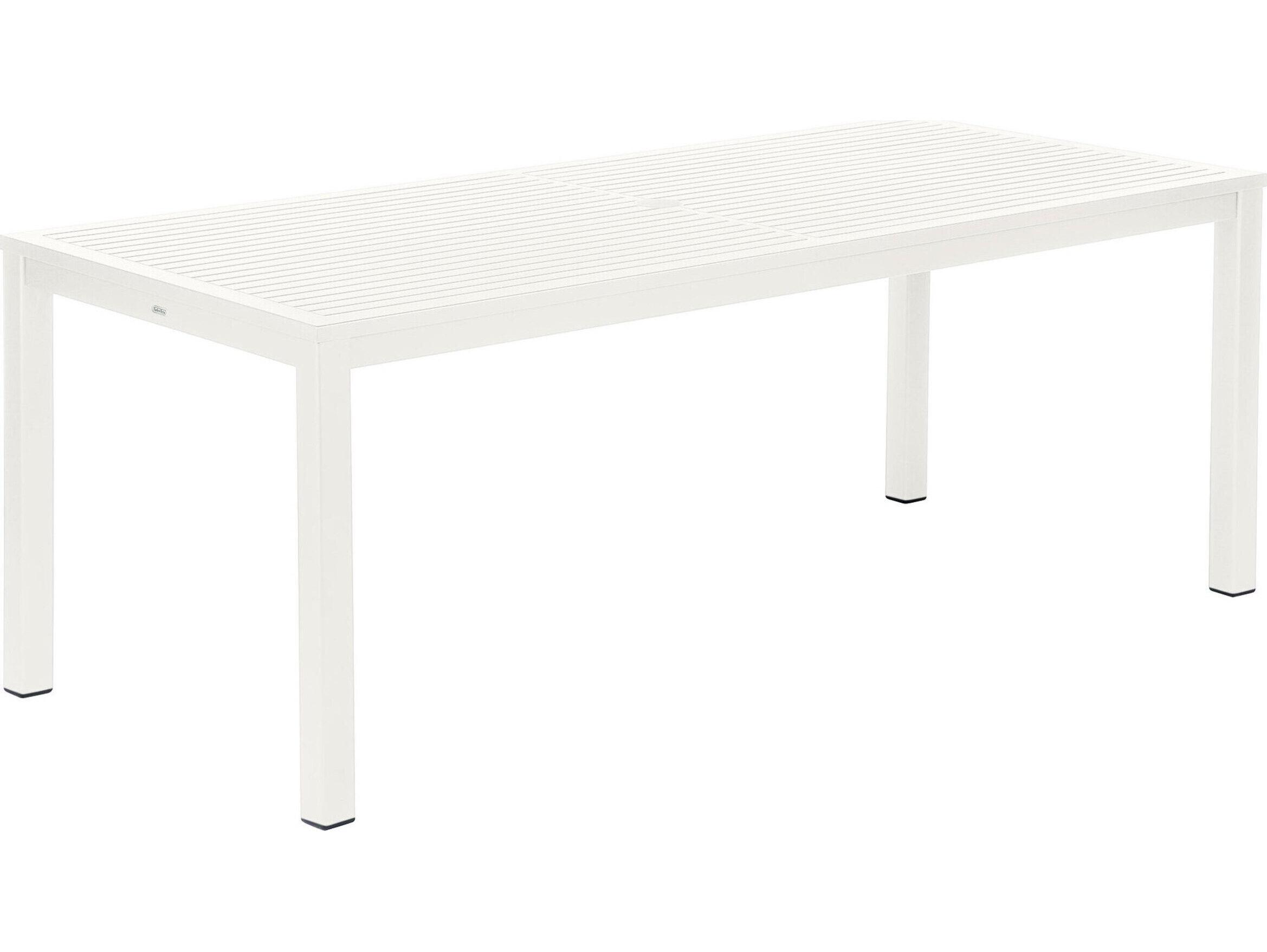 Barlow Tyrie Aura Dining Table Arctic White Powder-Coated Aluminum 79"W x 35"D x 29"H