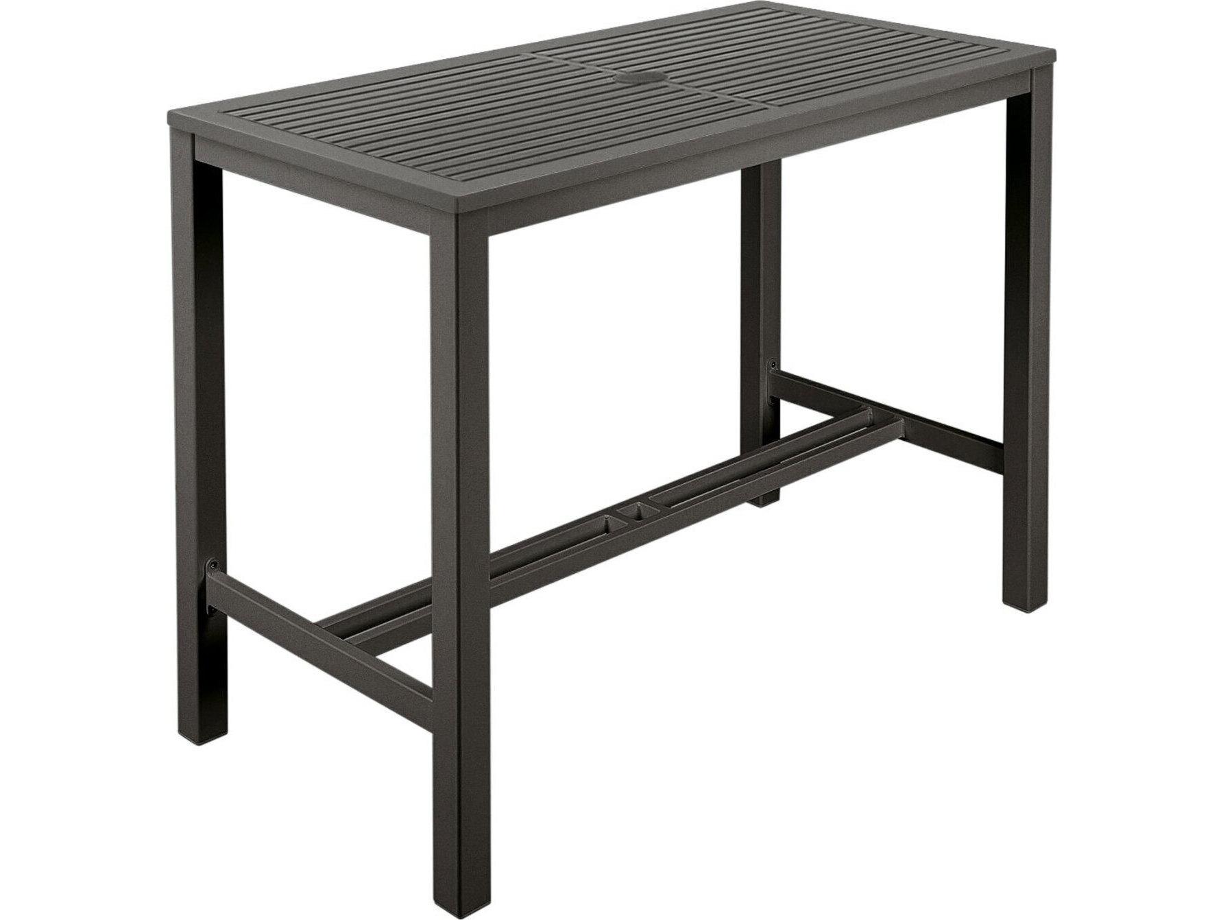 Barlow Tyrie Aura Bar Table Graphite Powder-Coated Aluminum 55"W x 28"D x 41"H
