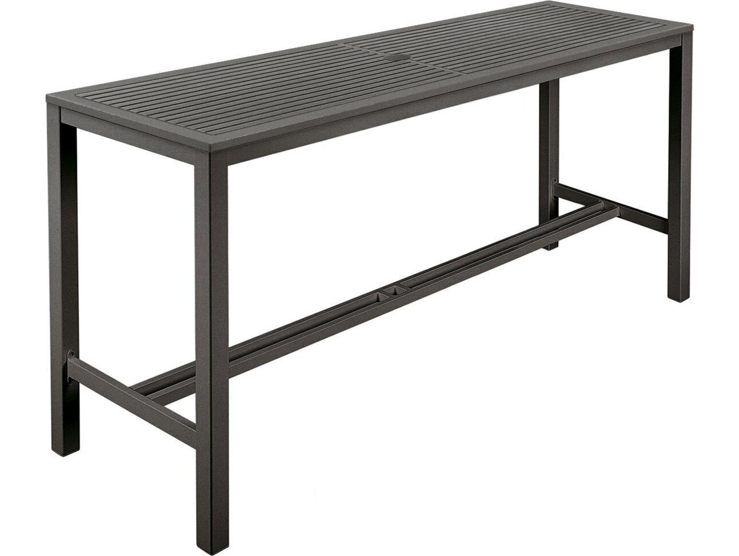 Barlow Tyrie Aura Bar Table Graphite Powder-Coated Aluminum 79"W x 28"D x 41"H