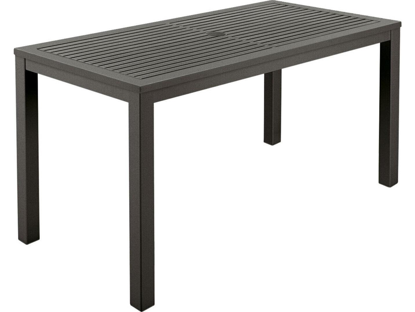 Barlow Tyrie Aura Narrow Dining Table Graphite Powder-Coated Aluminum 55"W x 28"D x 29"H