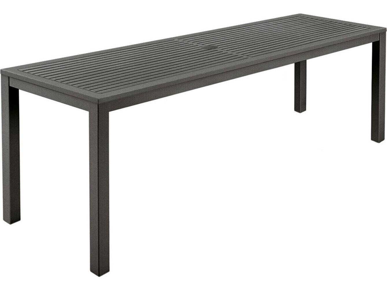 Barlow Tyrie Aura Narrow Dining Table Graphite Powder-Coated Aluminum 79"W x 28"D x 29"H