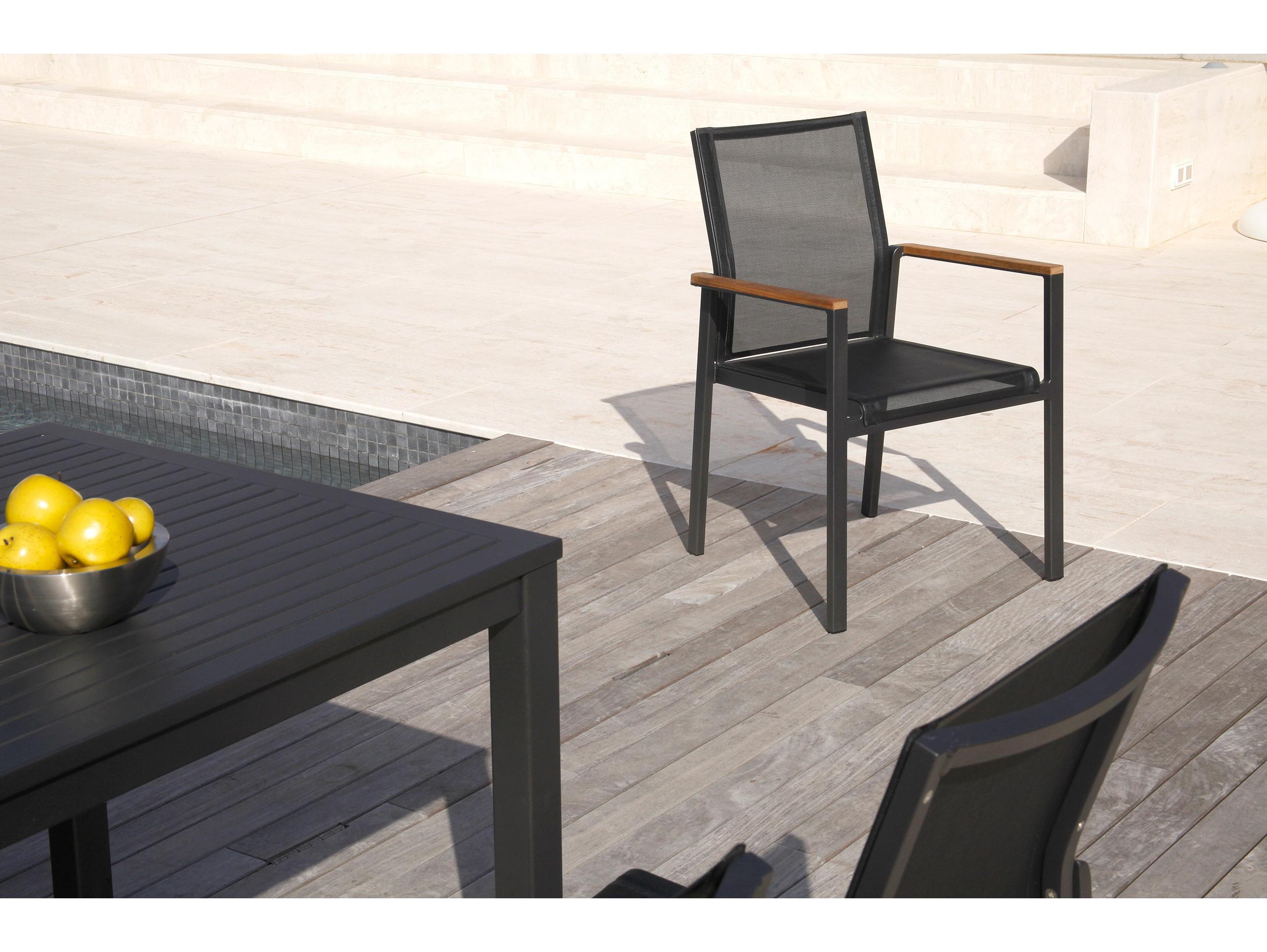 Barlow Tyrie Aura Narrow Dining Table Graphite Powder-Coated Aluminum 79"W x 28"D x 29"H