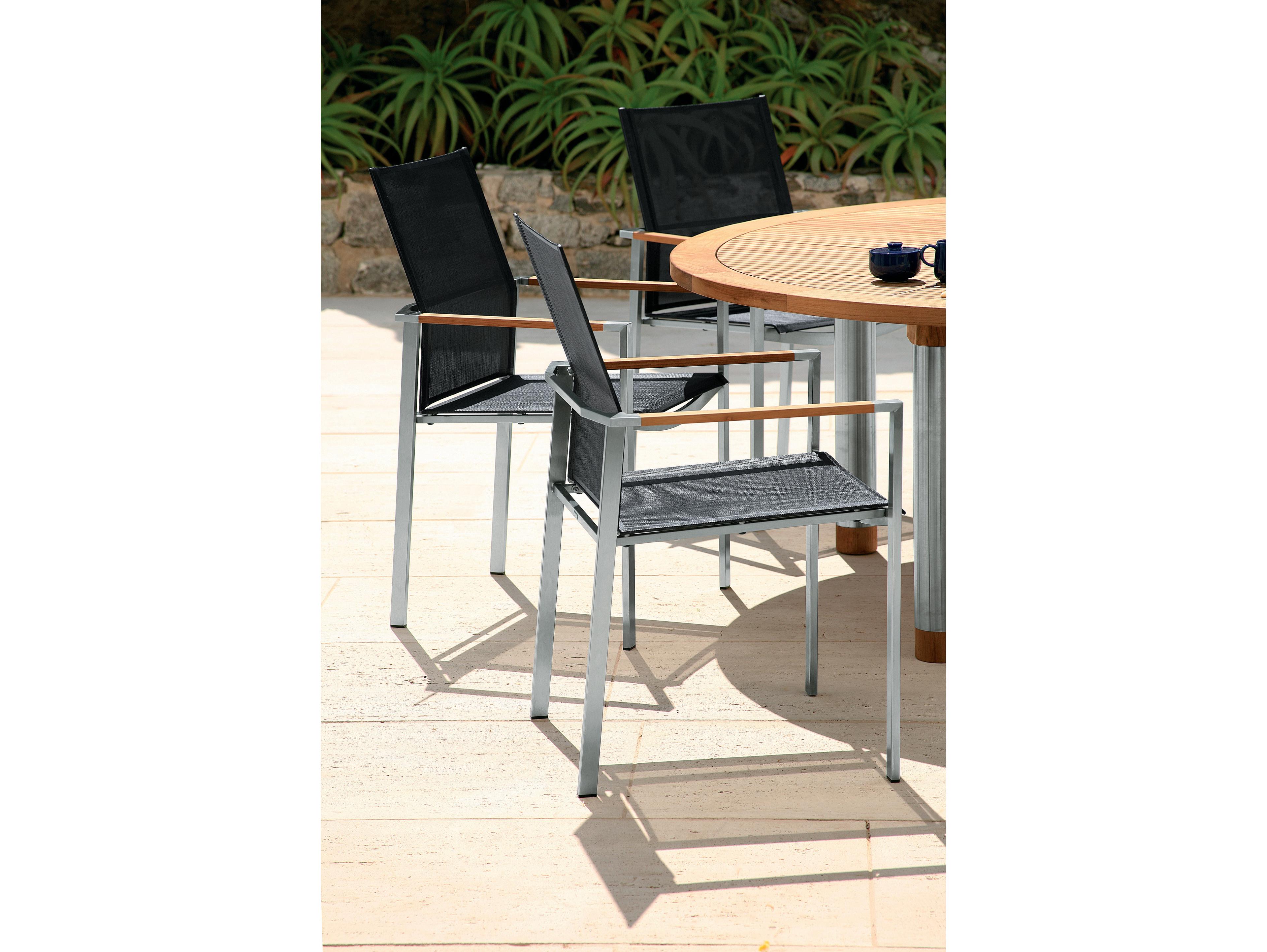 Barlow Tyrie Equinox Dining Table Stainless Steel Natural Teak 71"W x 71"D x 28"H