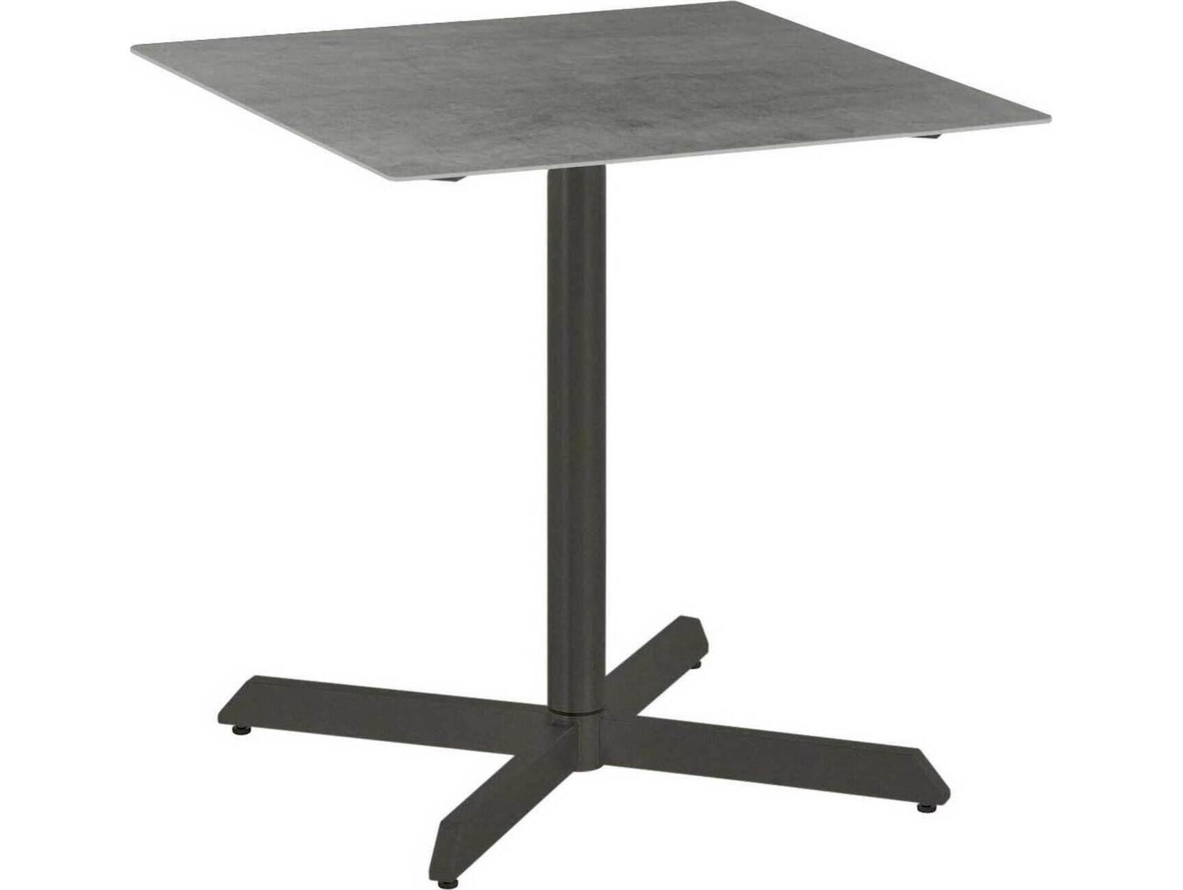 Barlow Tyrie Equinox Pedestal Table Graphite Powder-Coated Stainless Steel Dusk Ceramic