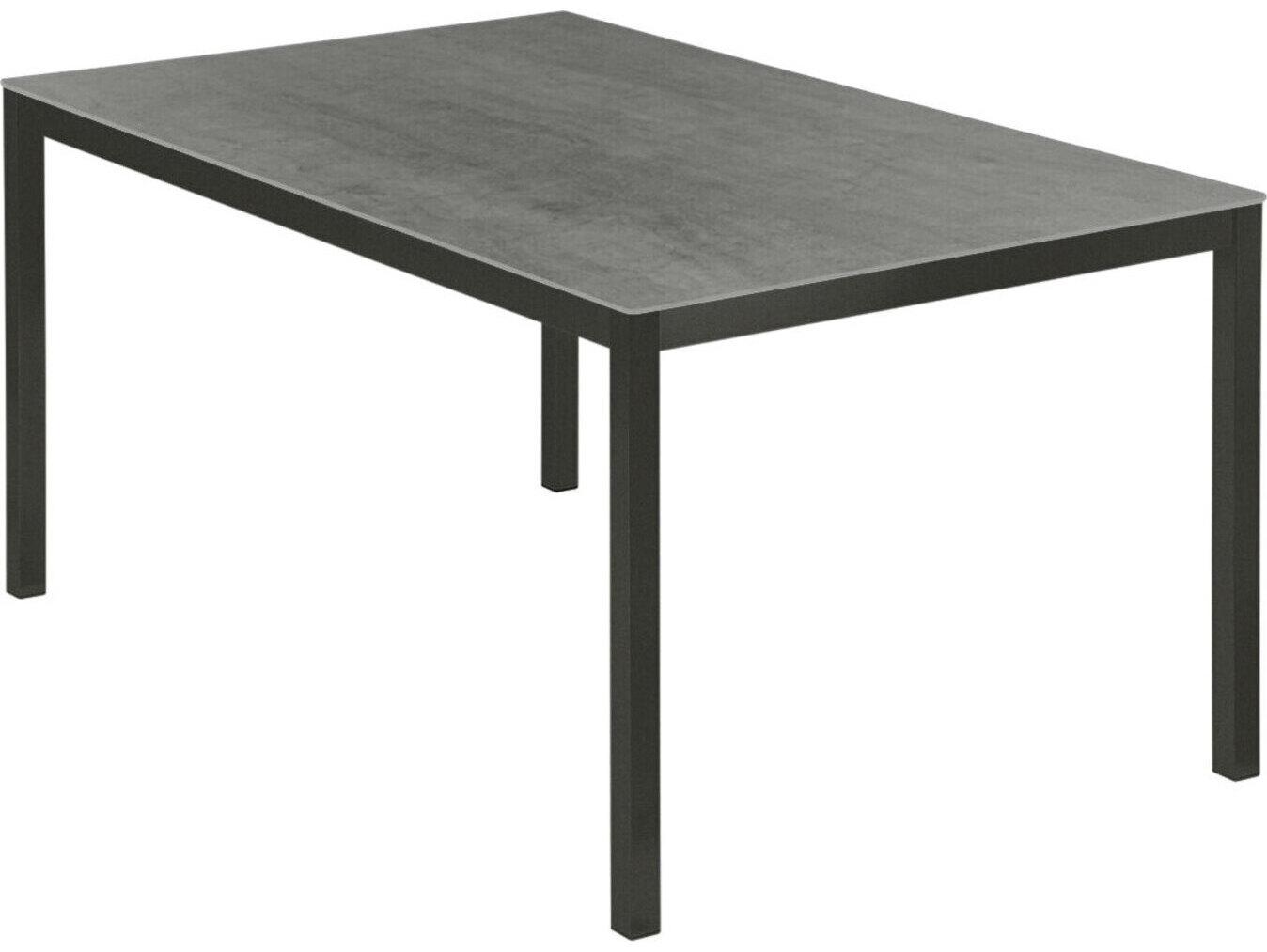 Barlow Tyrie Equinox Dining Table Graphite Powder-Coated Stainless Steel Dusk Ceramic 59"W x 39"D x 28"H