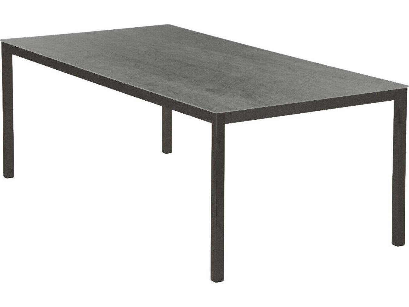 Barlow Tyrie Equinox Dining Table Graphite Powder-Coated Stainless Steel Dusk Ceramic 79"W x 39"S x28"H