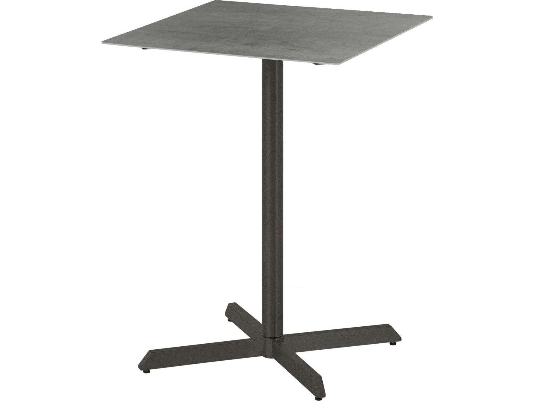 Barlow Tyrie Equinox Pedestal Bar Table Graphite Powder-Coated Stainless Steel Dusk Ceramic