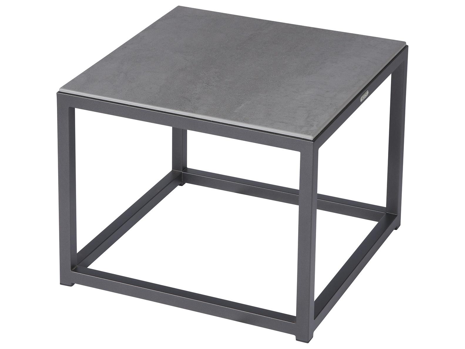 Barlow Tyrie Equinox Side Table - Graphite Powder Coated Stainless Steel Frame - Dusk Ceramic Top
