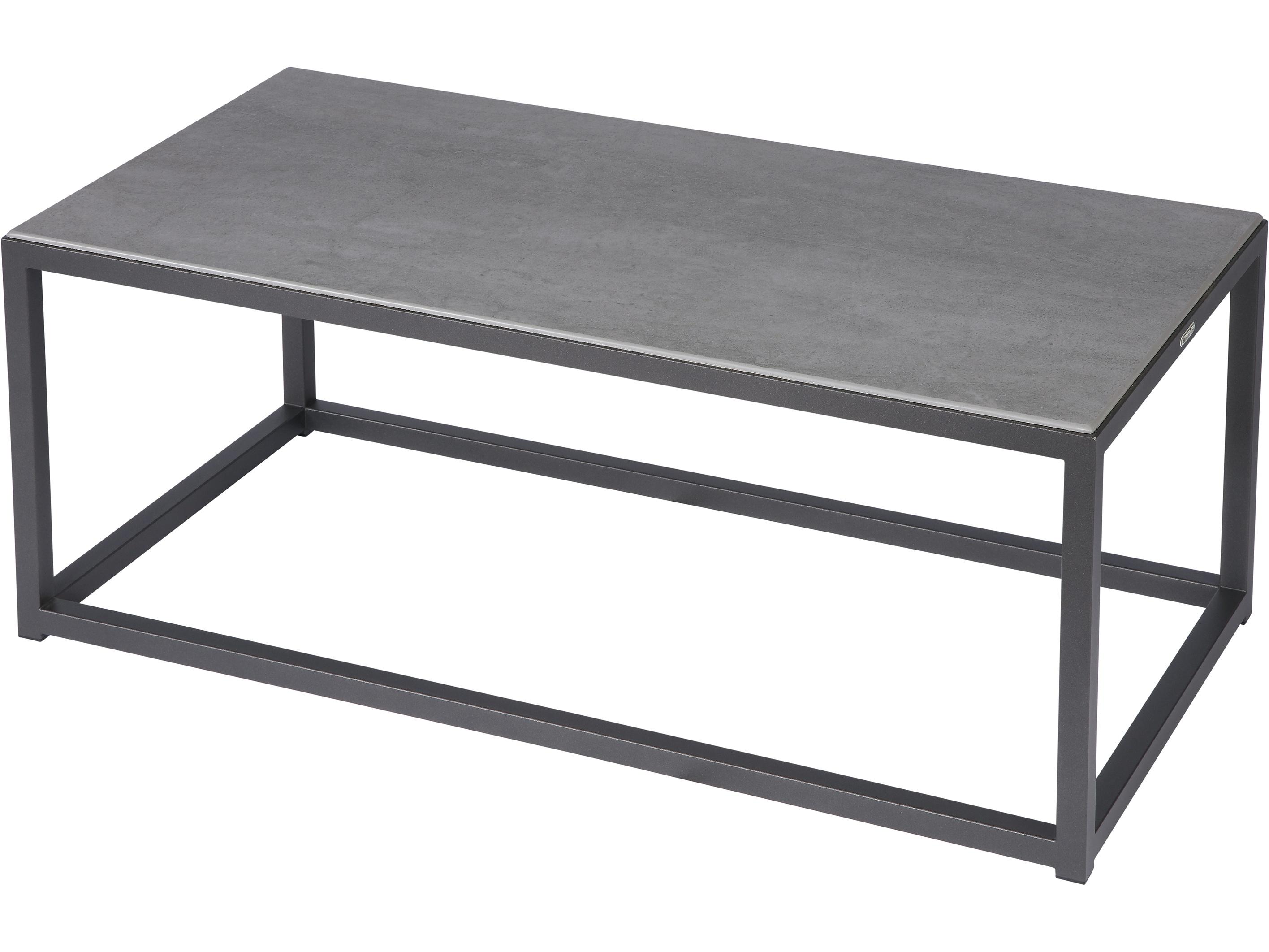 Barlow Tyrie Equinox Coffee Table - Graphite Powder Coated Stainless Steel Frame - Dusk Ceramic Top