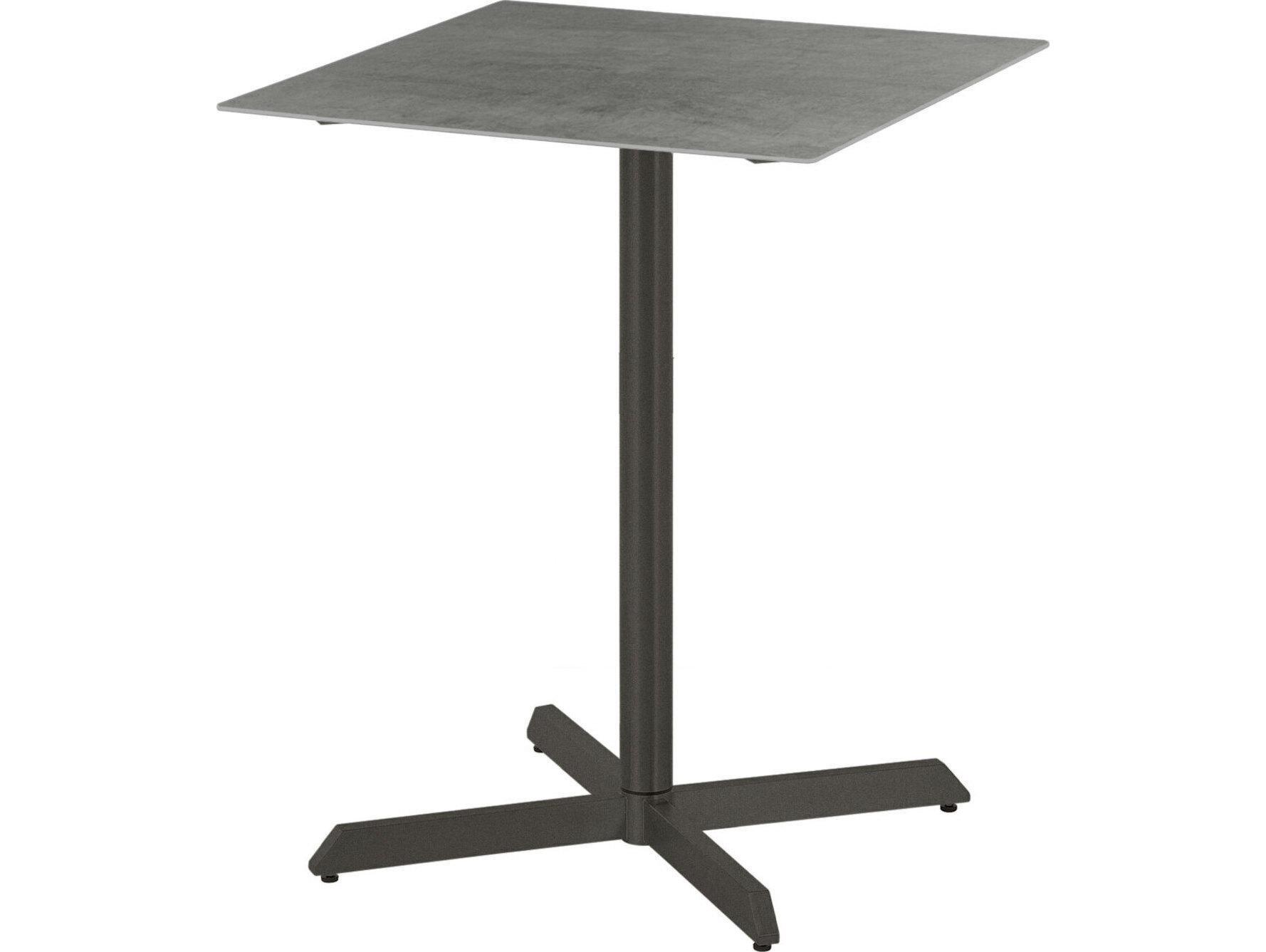 Barlow Tyrie Equinox Pedestal Counter Table Graphite Powder-Coated Stainless Steel Dusk Ceramic