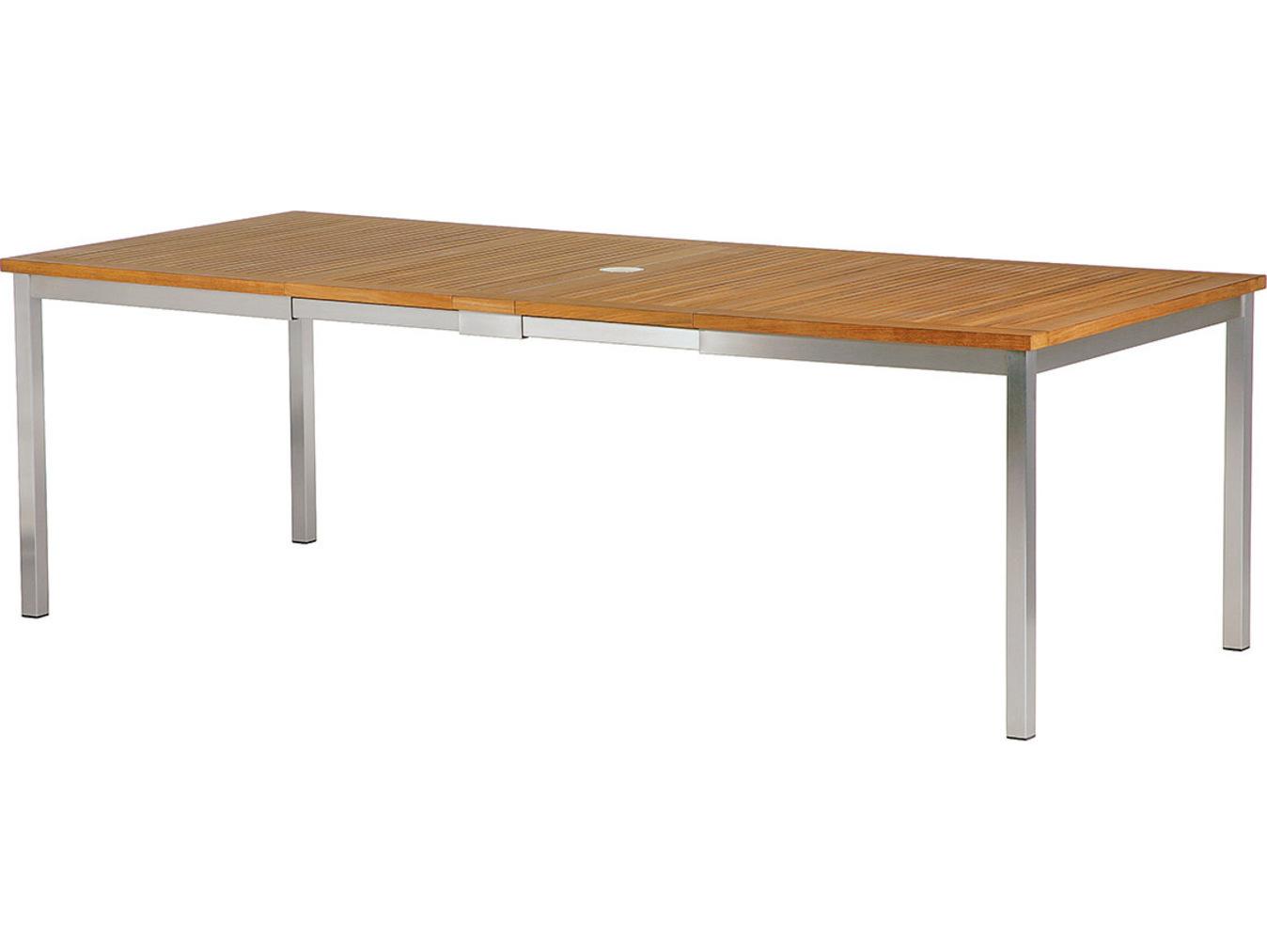 Barlow Tyrie Equinox Extending Dining Table Stainless Steel Natural Teak