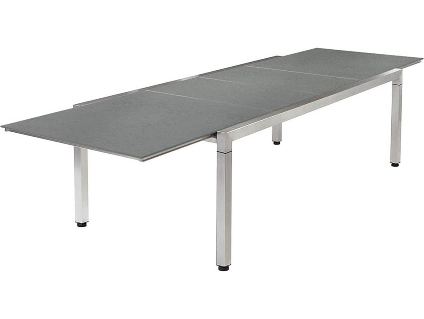 Barlow Tyrie Equinox Extending Dining Table Stainless Steel Dusk Ceramic