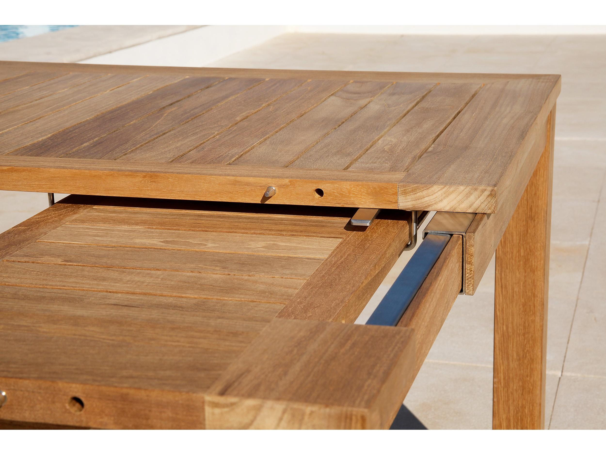 Barlow Tyrie Linear Extending Dining Table - Natural Teak