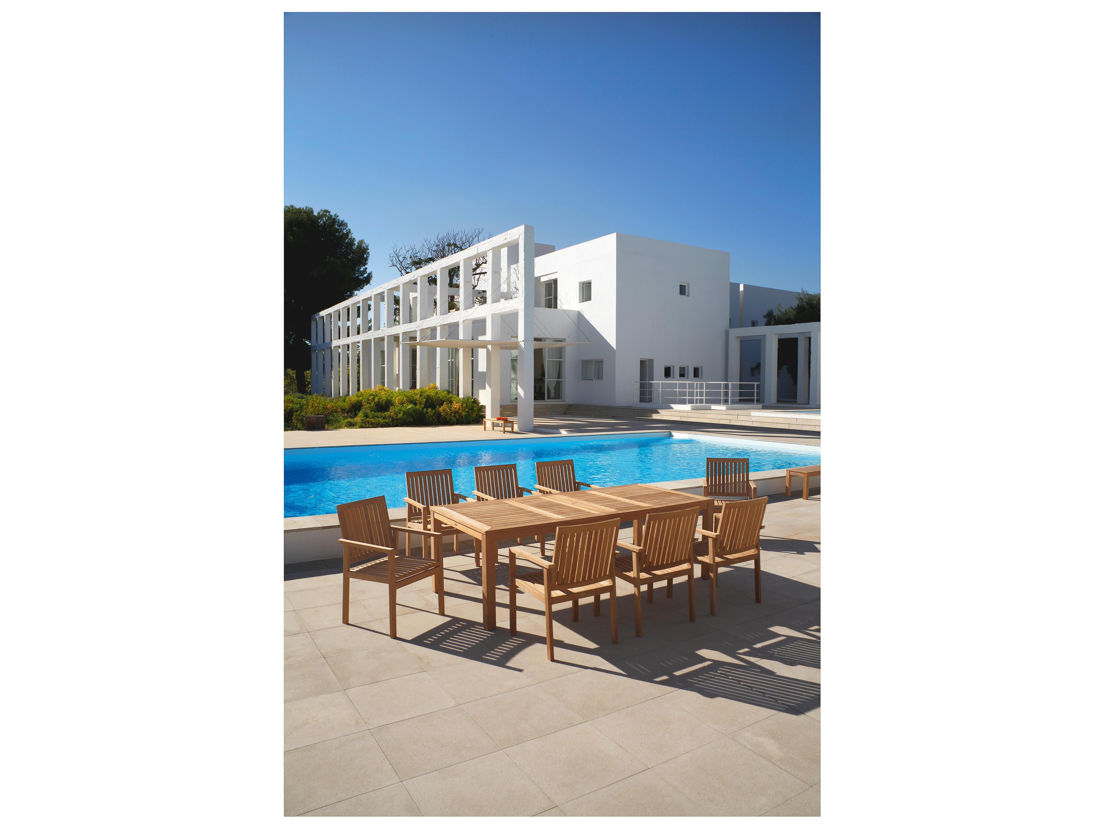 Barlow Tyrie Linear Extending Dining Table - Natural Teak