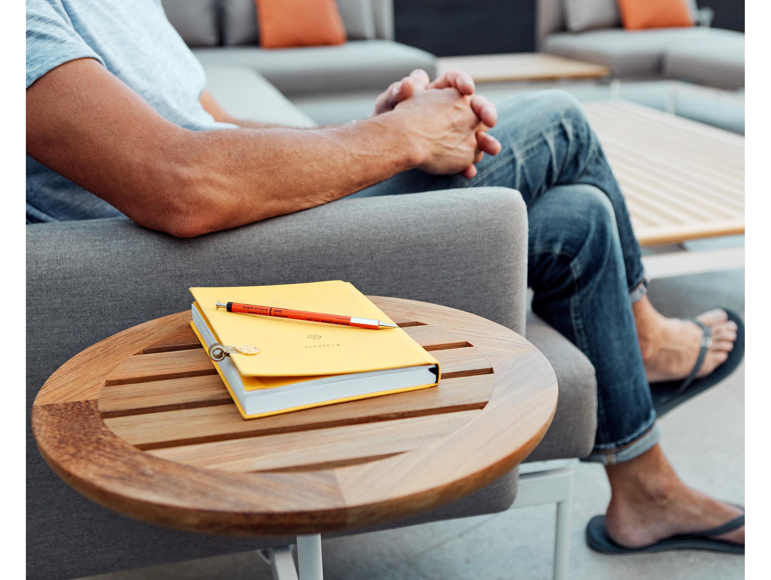 Barlow Tyrie Layout Bridging Table Arctic White Powder-Coated Stainless Steel Natural Teak