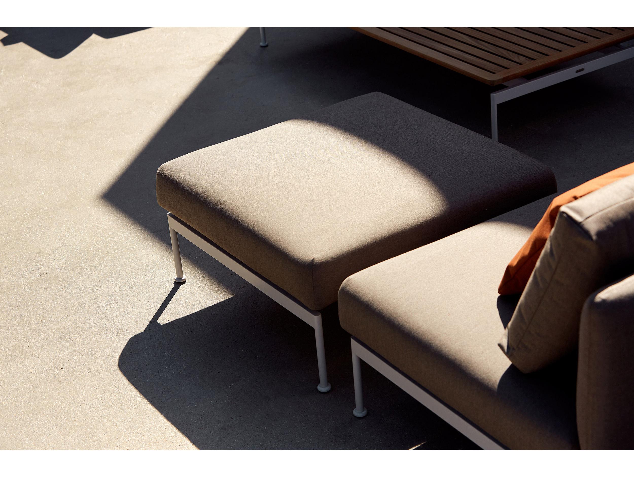 Barlow Tyrie Layout Coffee Table Arctic White Powder-Coated Stainless Steel Natural Teak