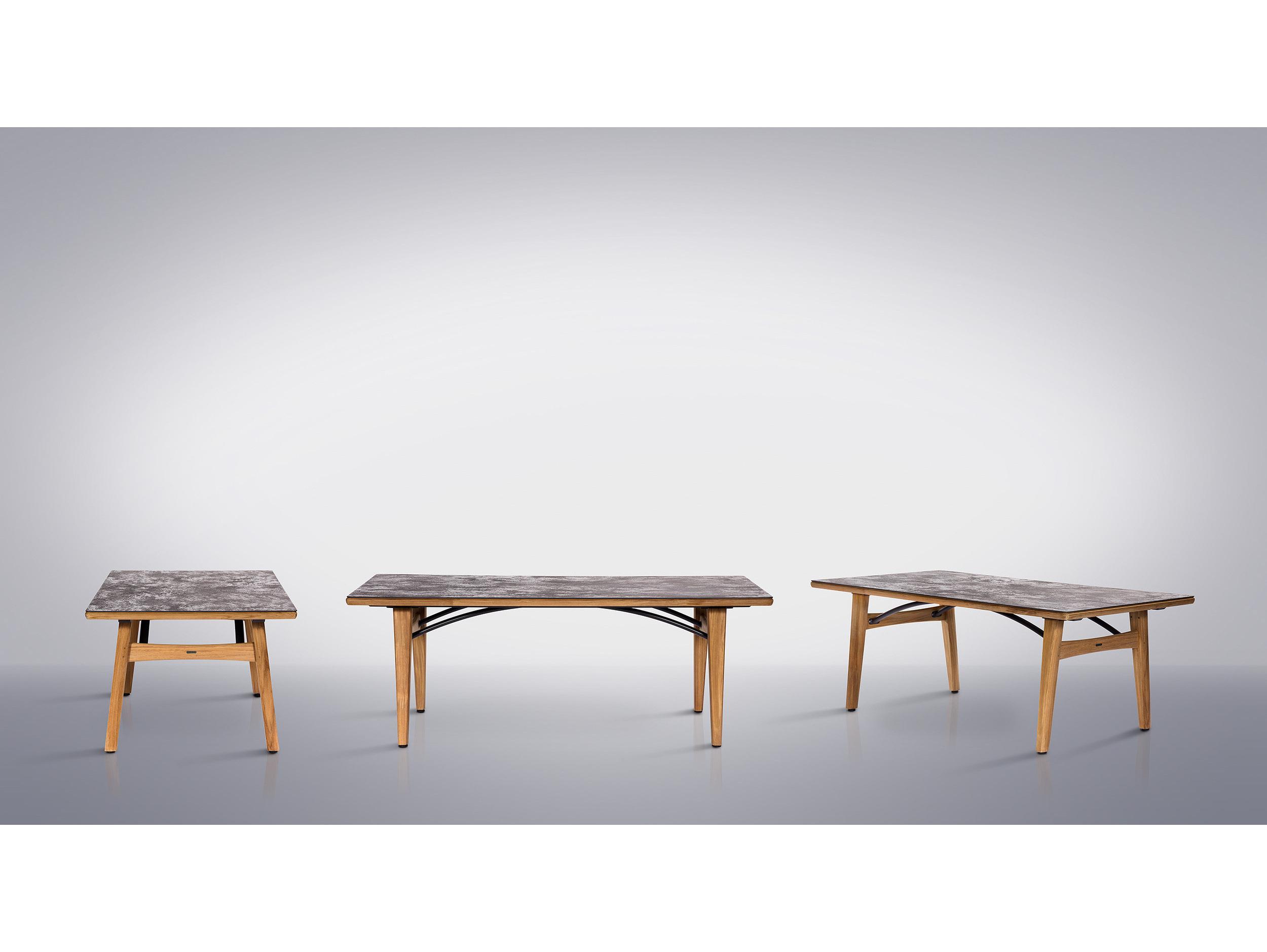 Barlow Tyrie Monterey Dining Table Natural Teak Oxide Ceramic with Umbrella Hole 118"W x 39"D x 29"H