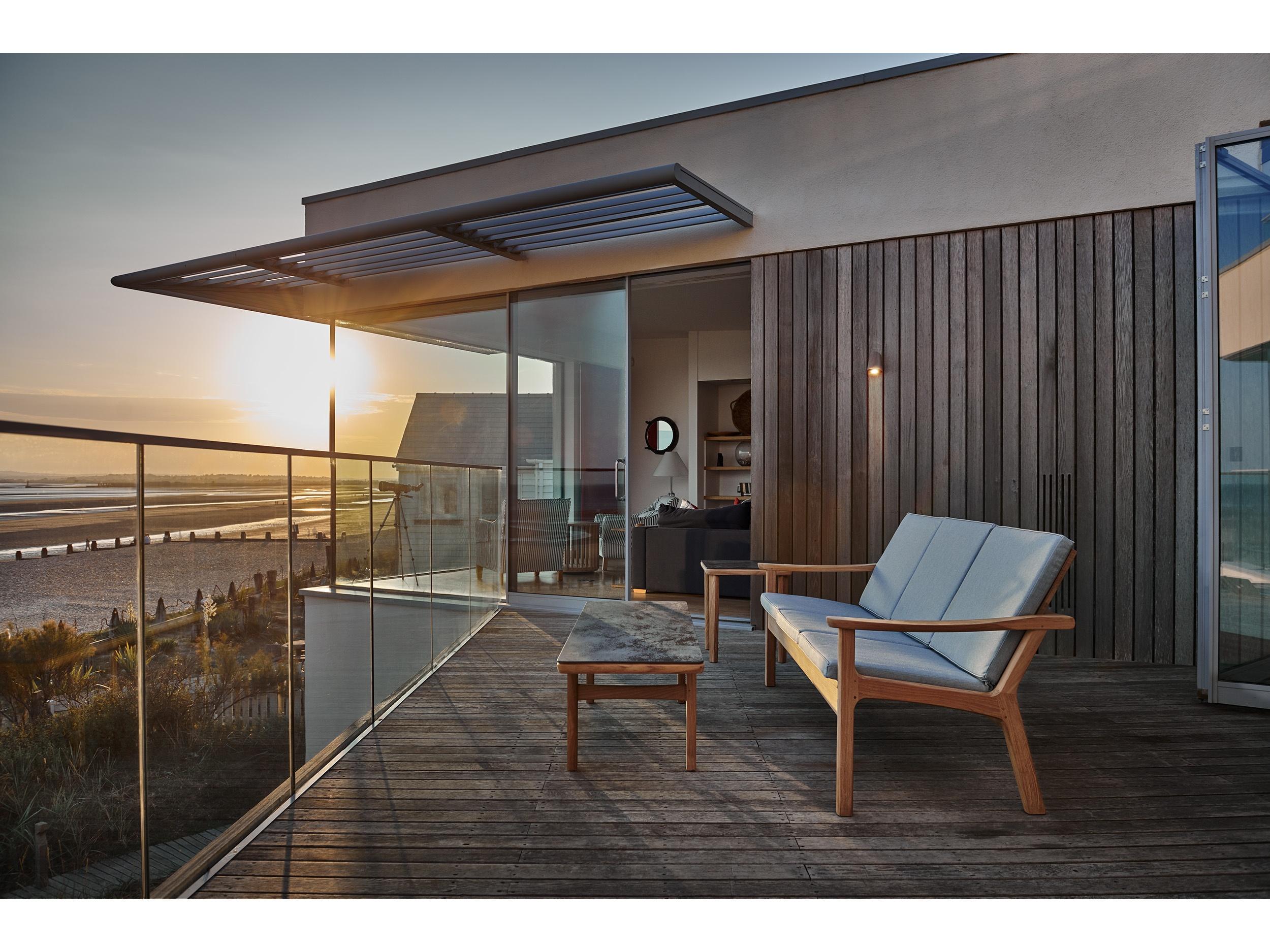 Barlow Tyrie Monterey Coffee Table -Natural Teak Frame - Oxide Ceramic Top