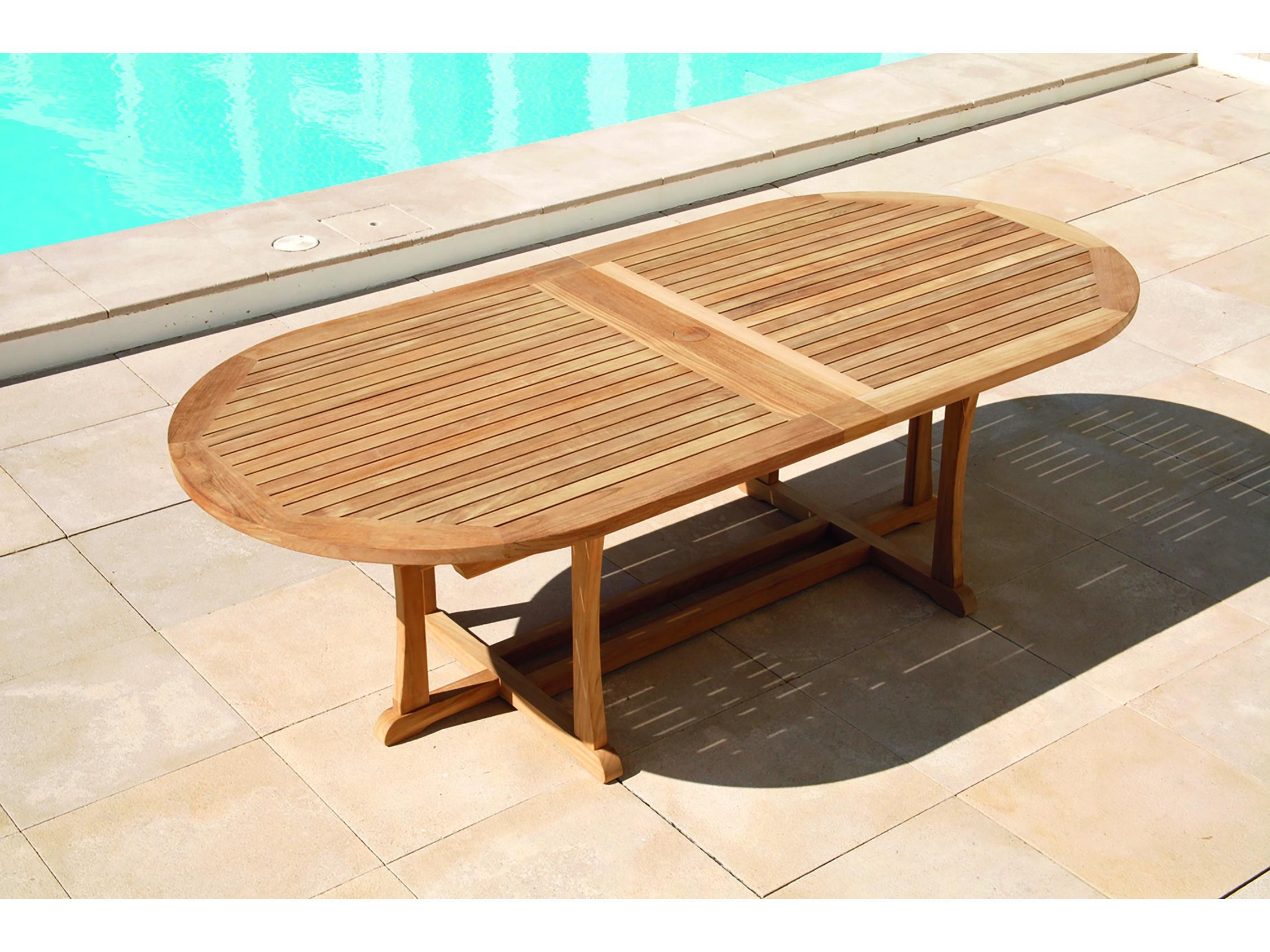 Barlow Tyrie Stirling Extending Dining Table - Natural Teak