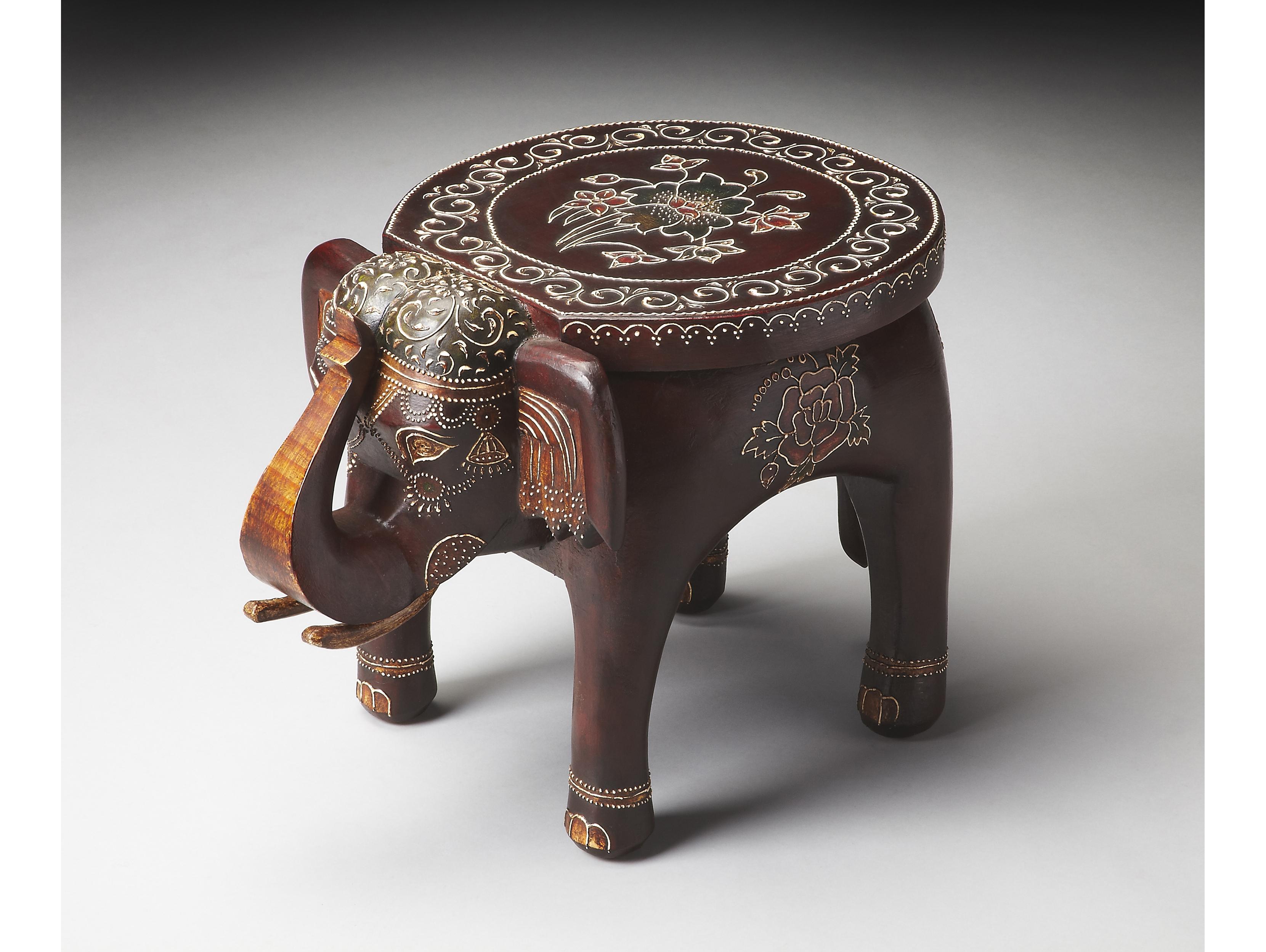 Butler Botswana Round Wood Artifacts End Table