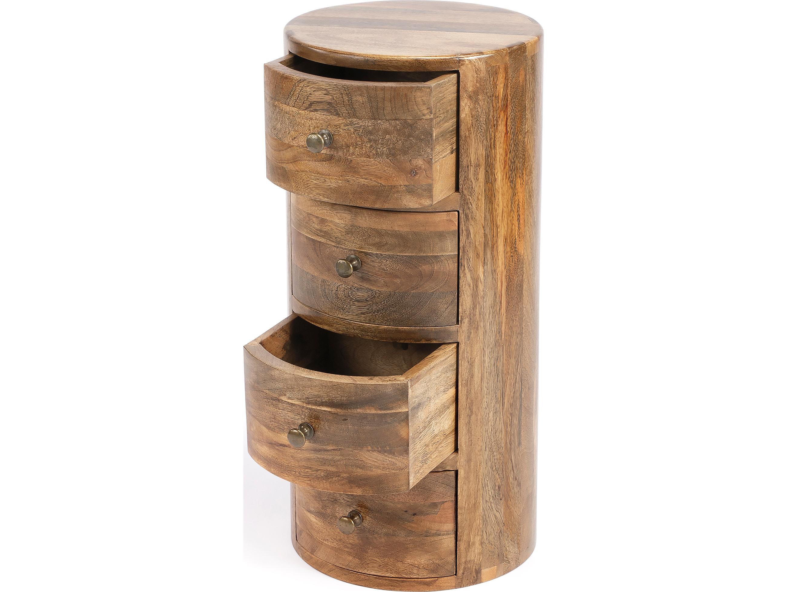 Butler Liam Round Wood Natural Mango End Table