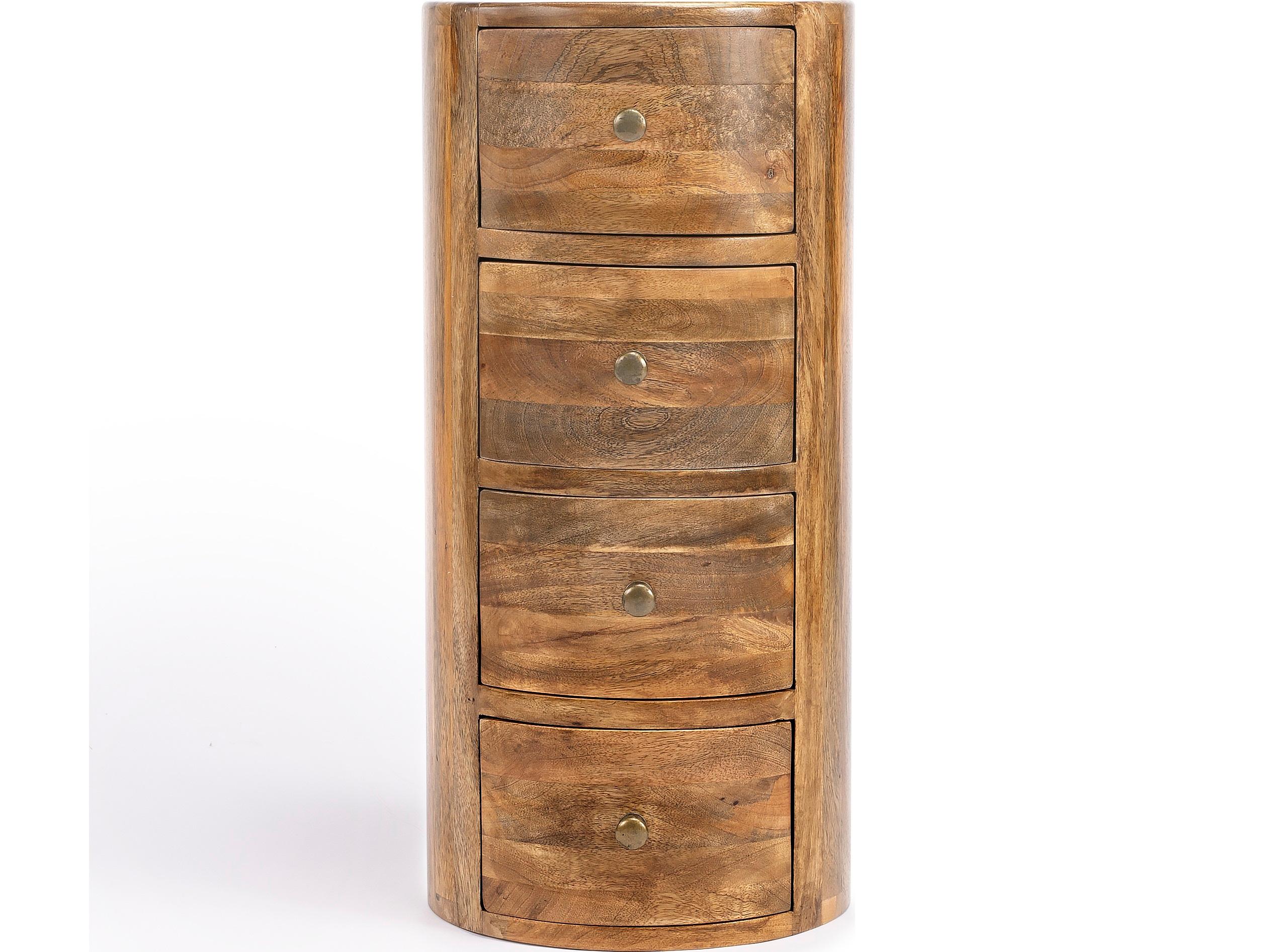 Butler Liam Round Wood Natural Mango End Table