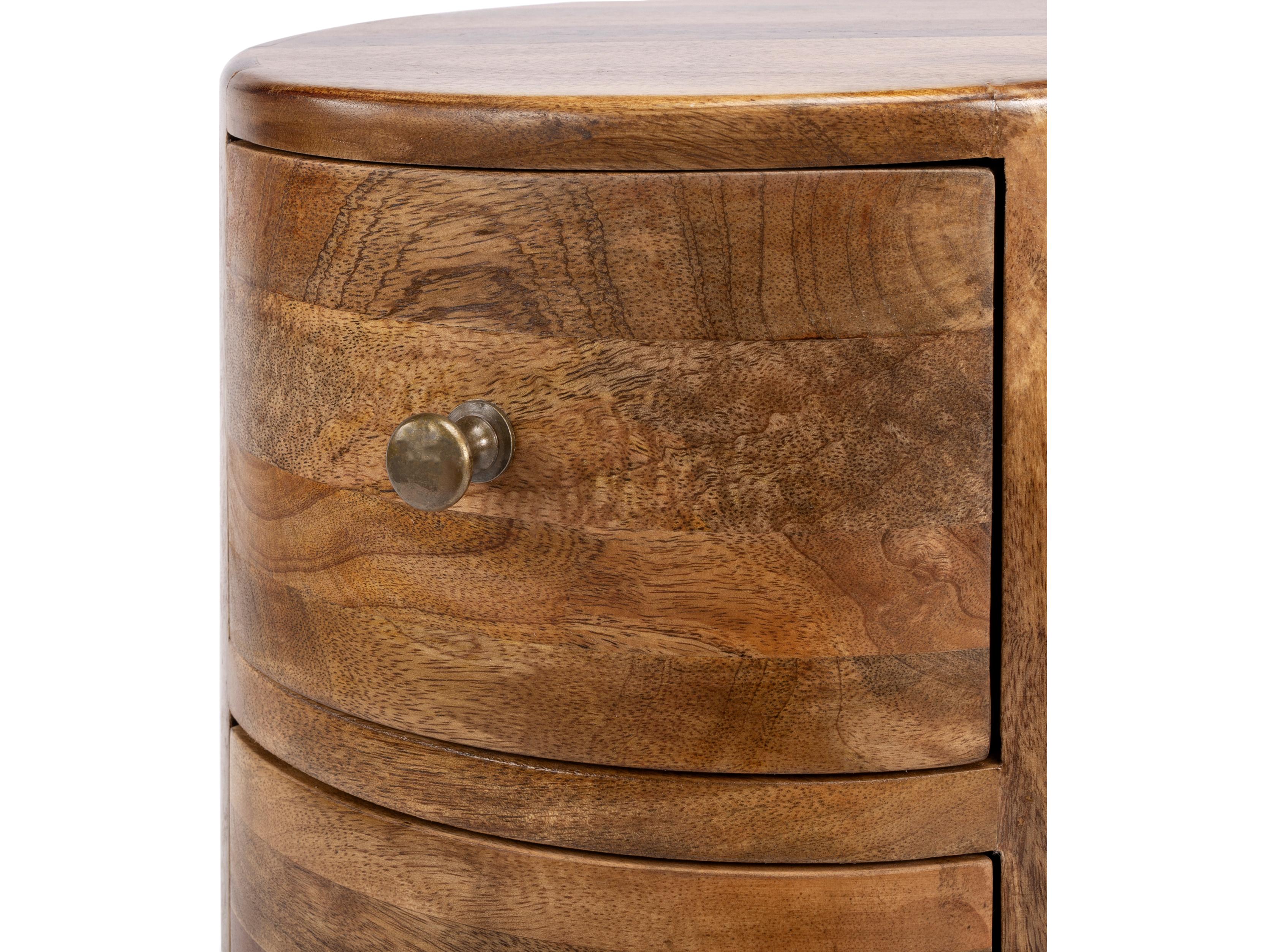 Butler Liam Round Wood Natural Mango End Table
