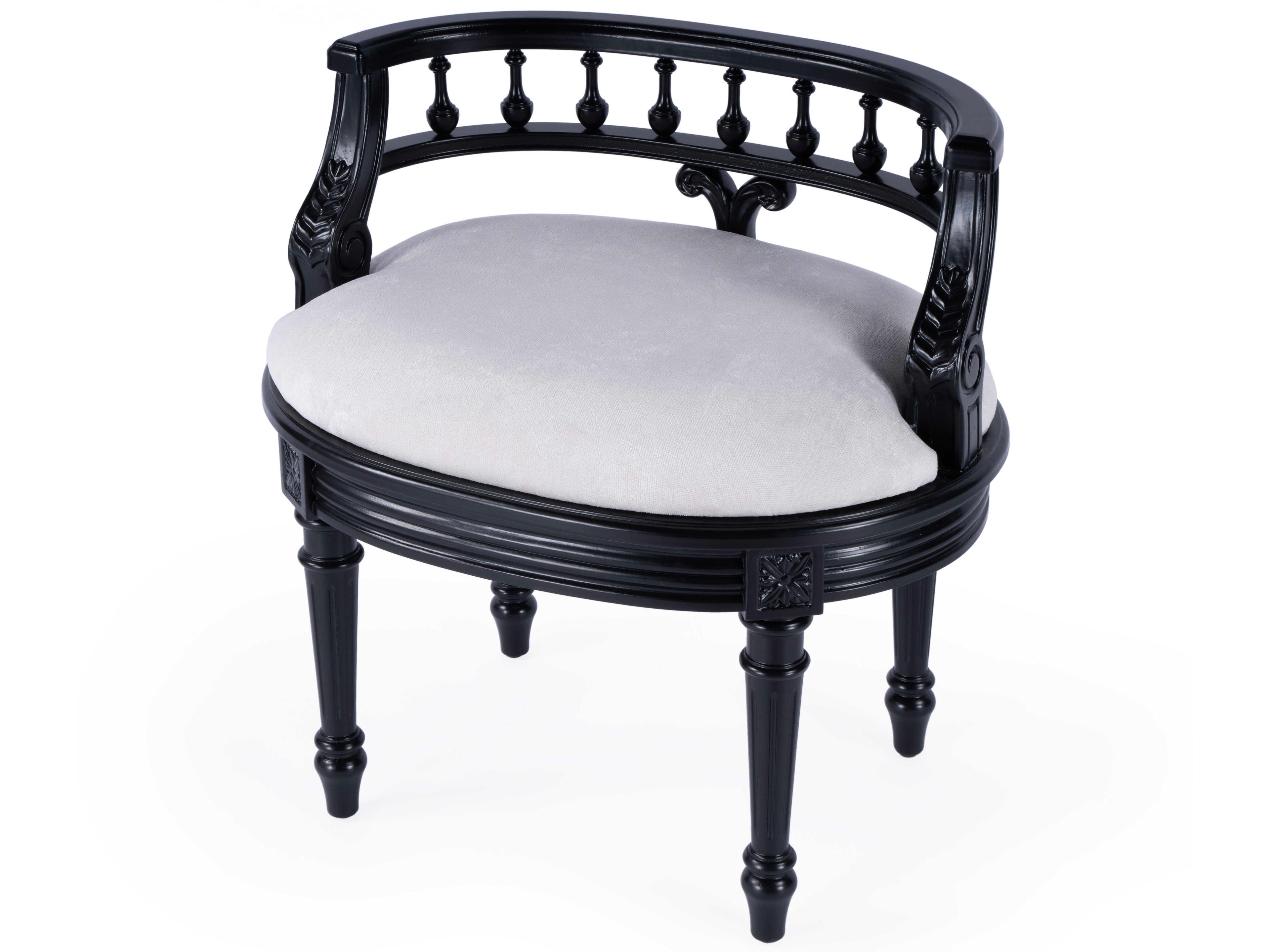 Butler Hathaway Black Licorice Upholstered Vanity Seat