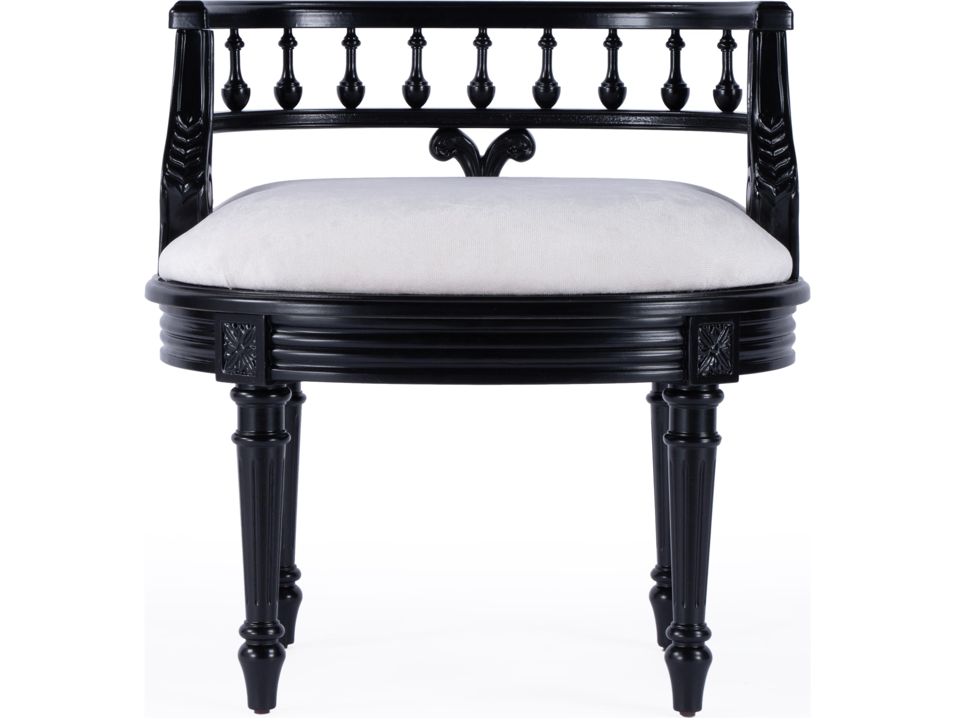 Butler Hathaway Black Licorice Upholstered Vanity Seat