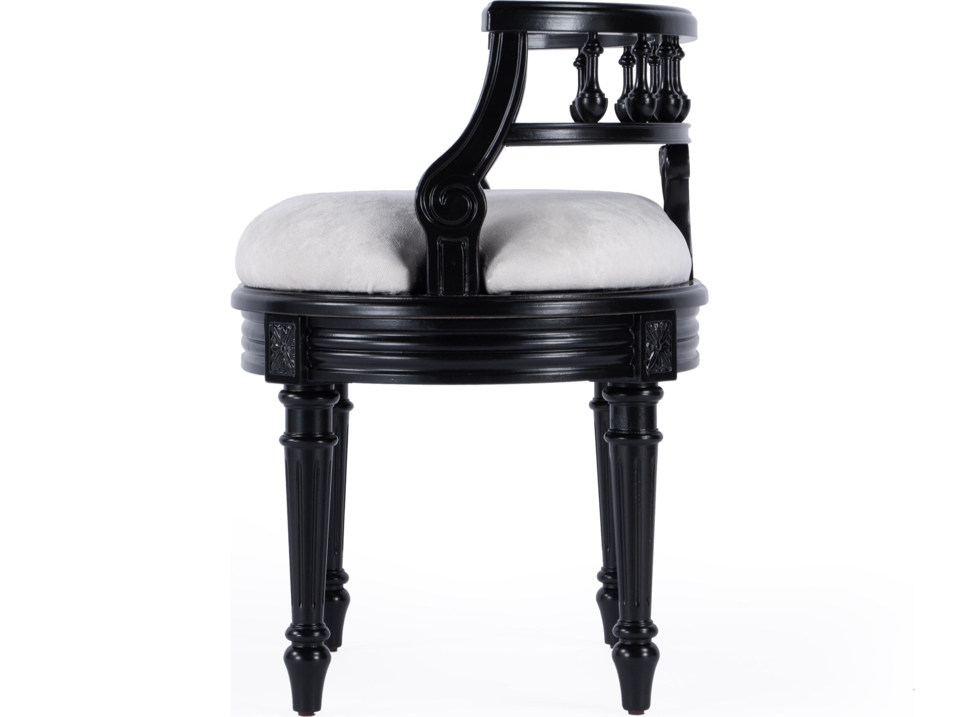 Butler Hathaway Black Licorice Upholstered Vanity Seat