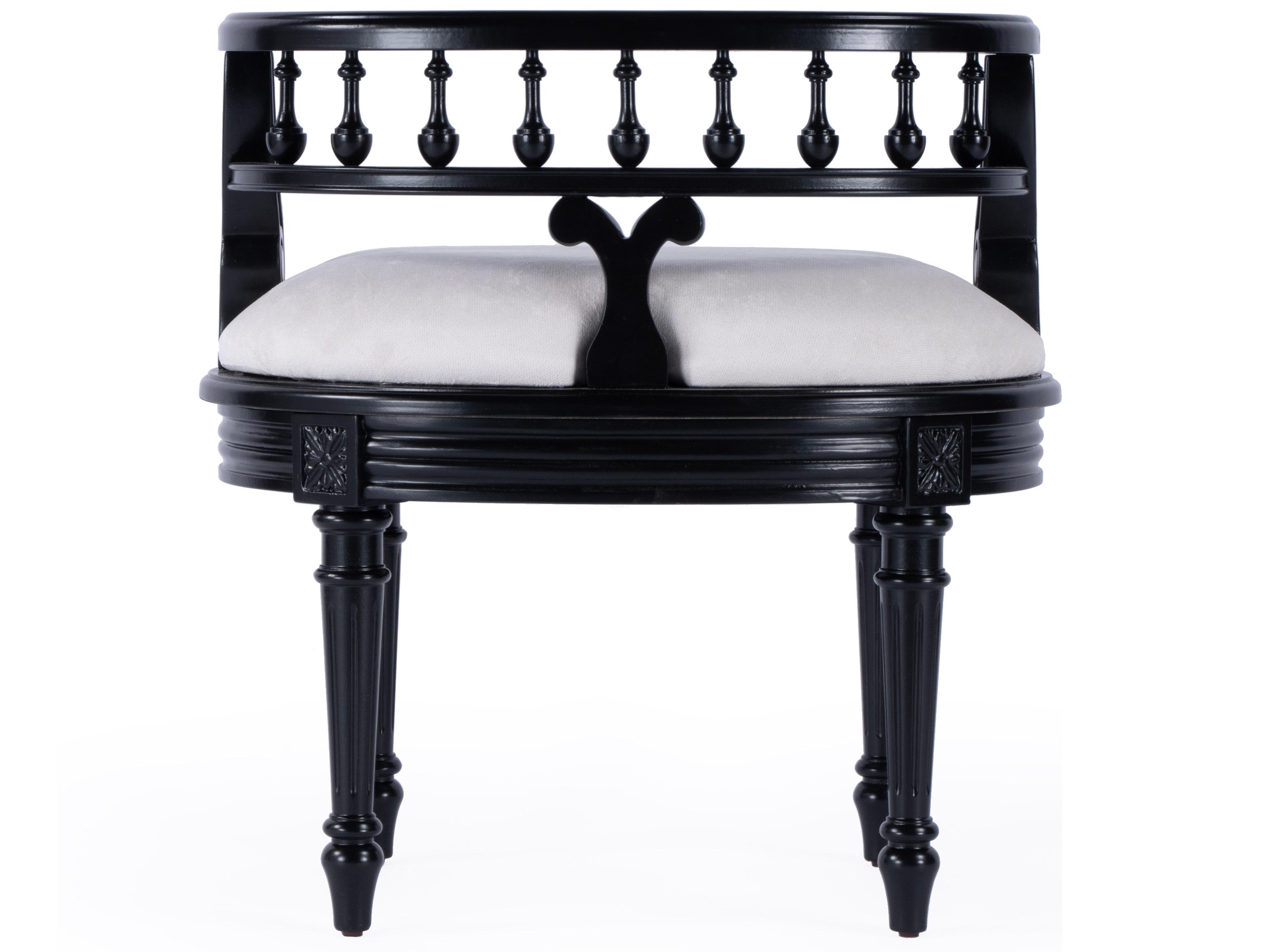 Butler Hathaway Black Licorice Upholstered Vanity Seat