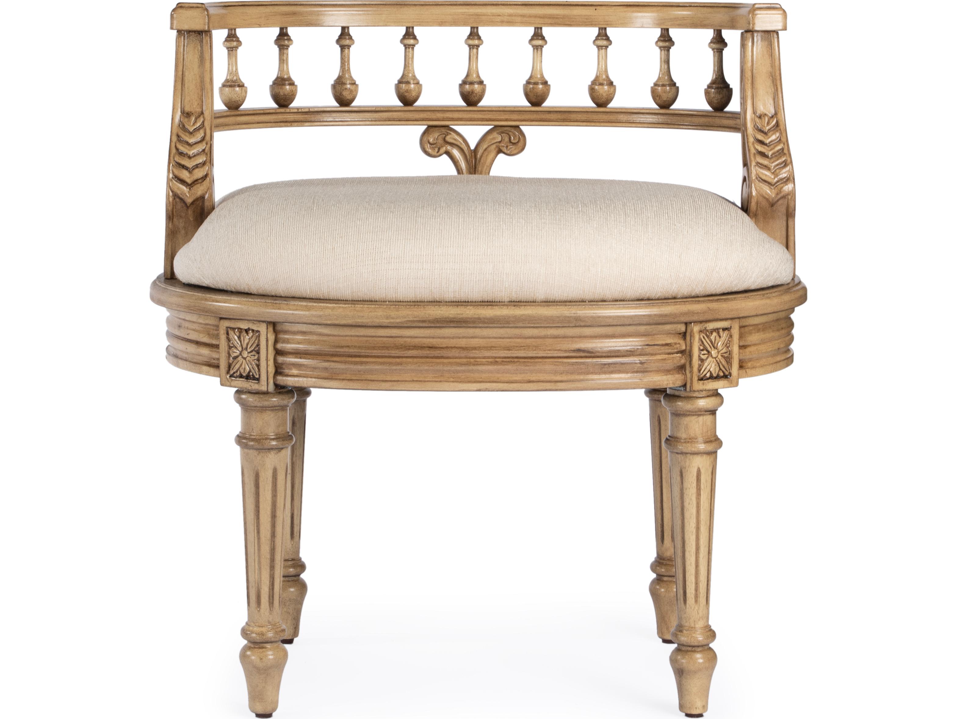 Butler Hathaway Antique Beige Upholstered Vanity Seat