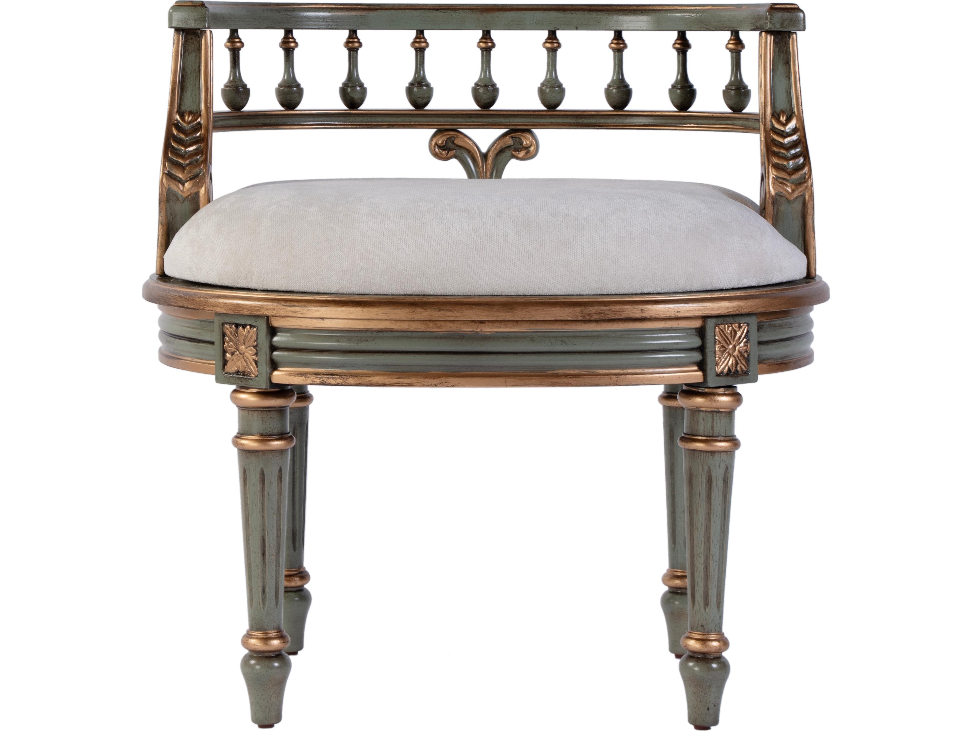 Butler Hathaway Royal Pastel Green Upholstered Vanity Seat