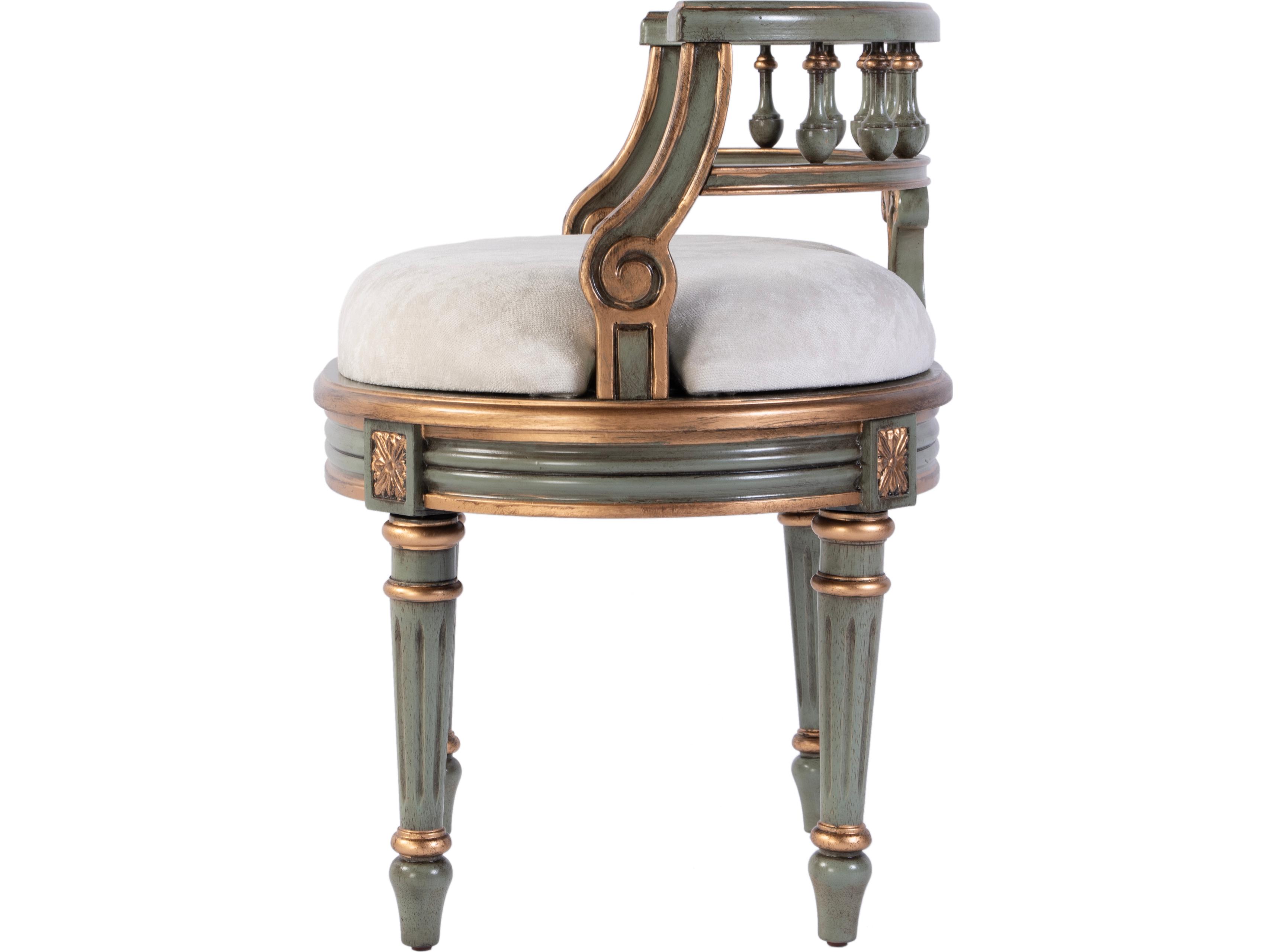 Butler Hathaway Royal Pastel Green Upholstered Vanity Seat