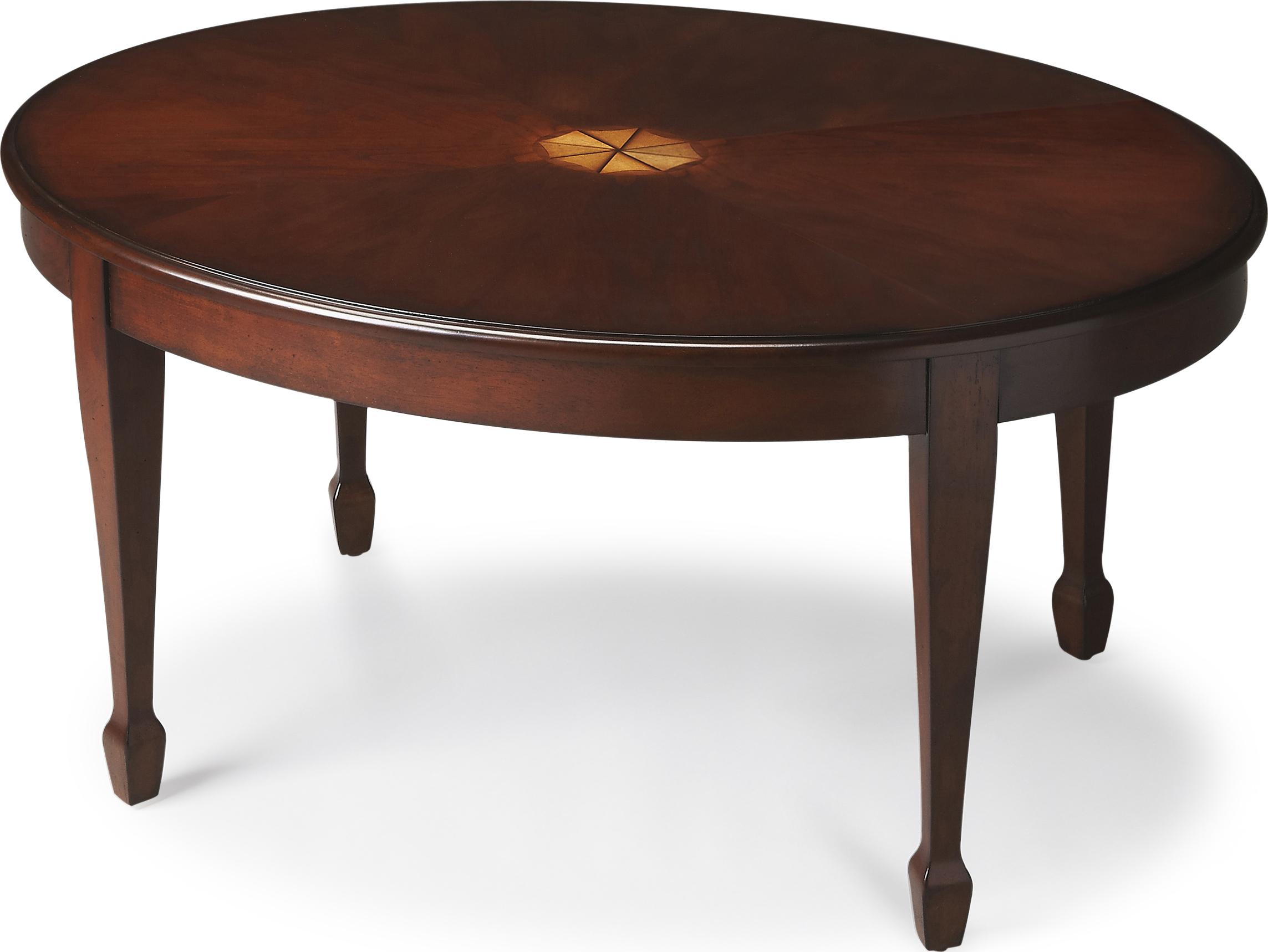 Butler Clayton Oval Wood Cherry Coffee Table