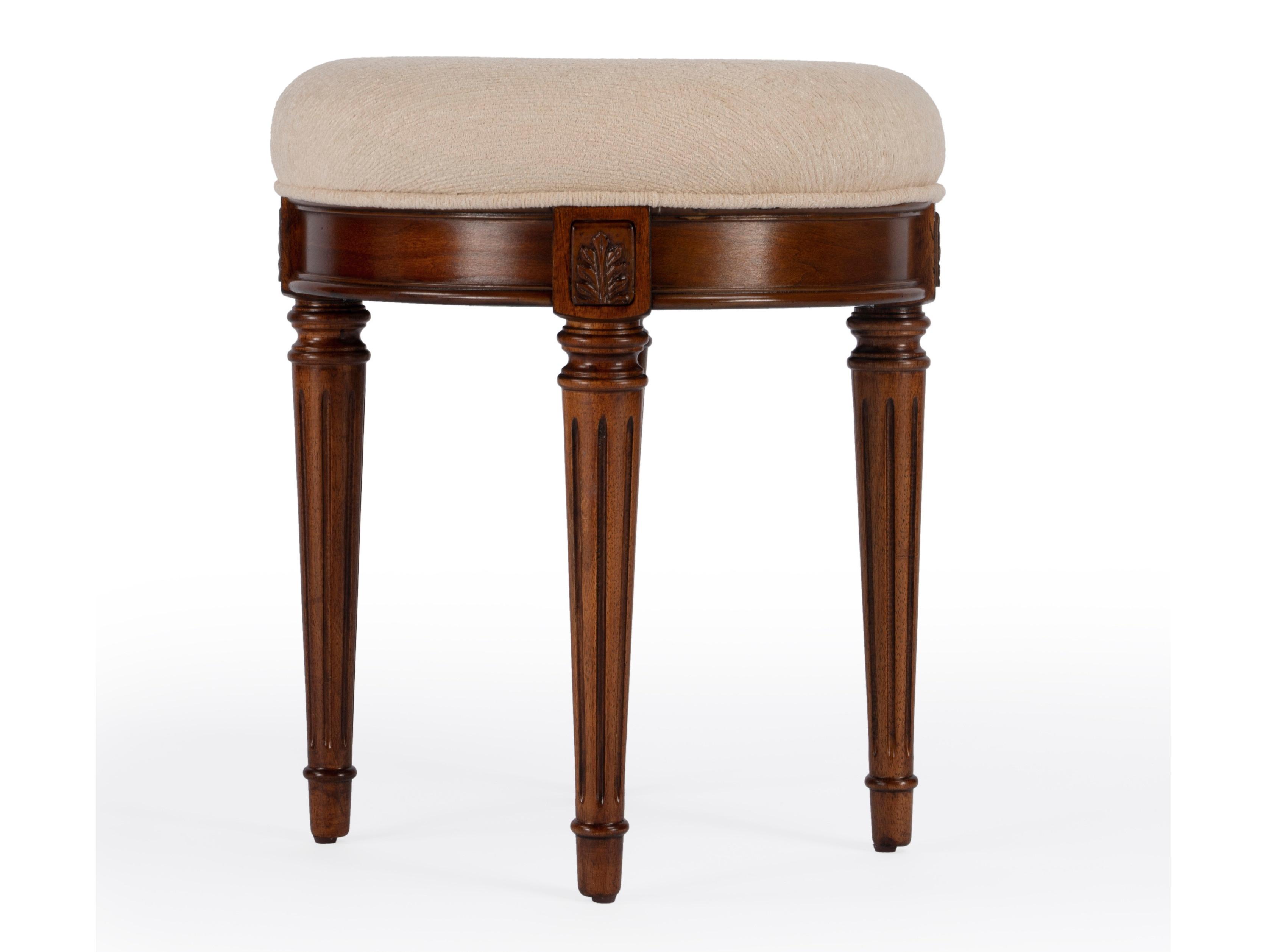 Butler Bernadette Olive Ash Brown Upholstered Vanity Stool