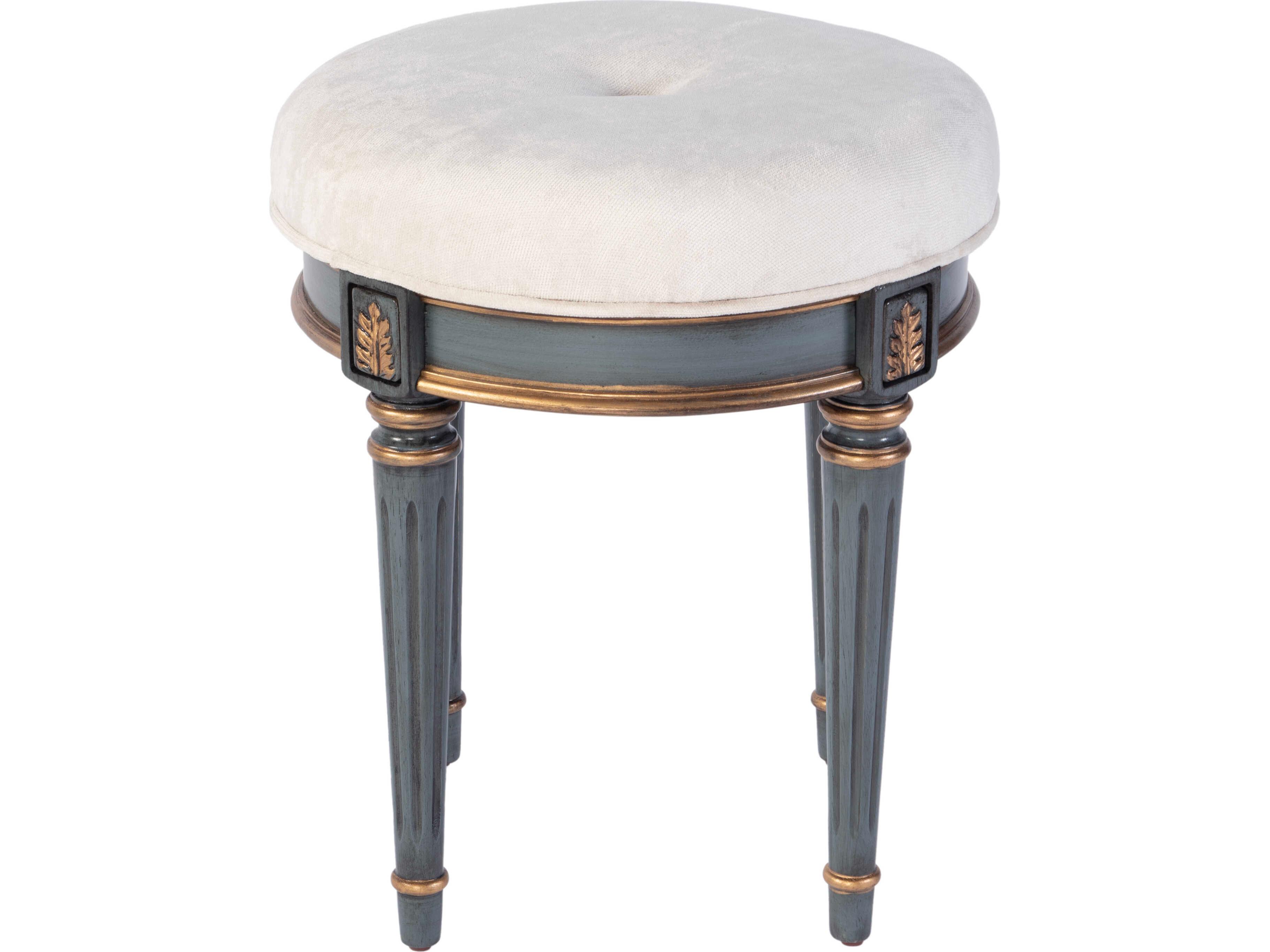Butler Bernadette Blue Upholstered Accent Stool