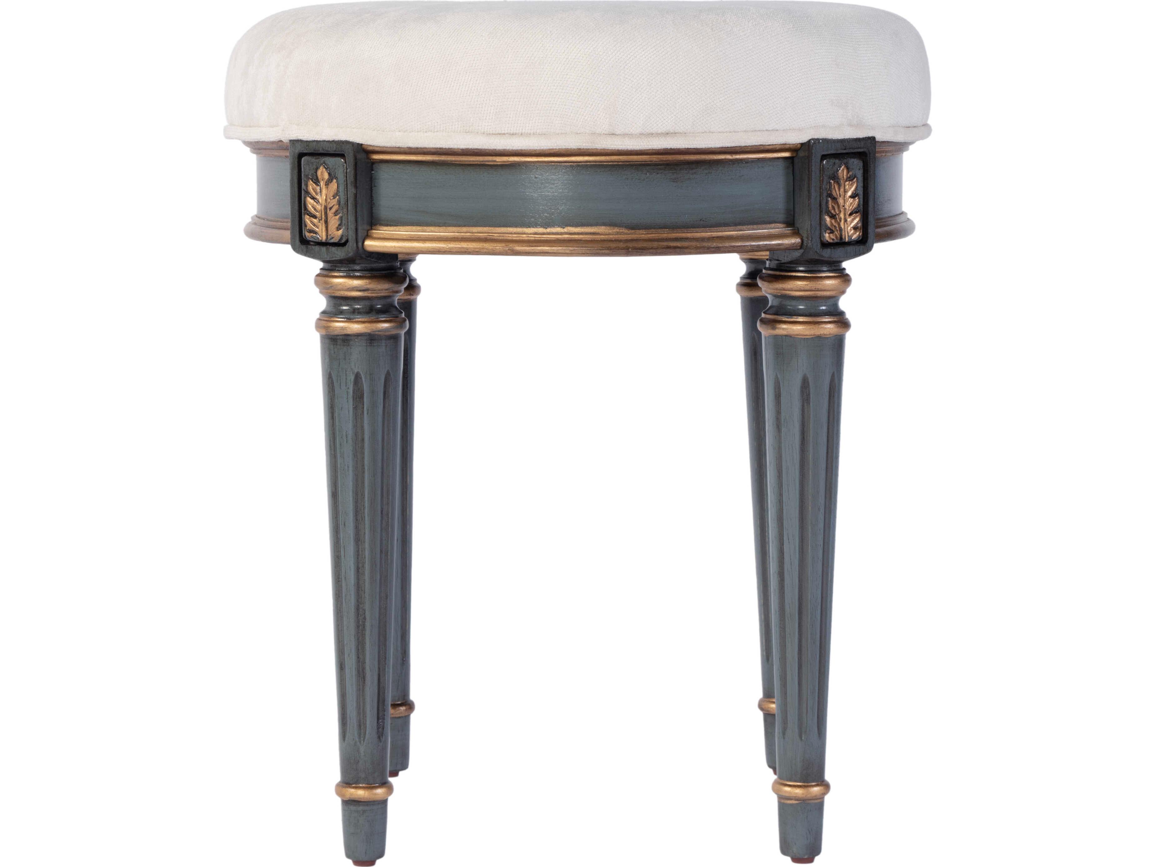 Butler Bernadette Blue Upholstered Accent Stool