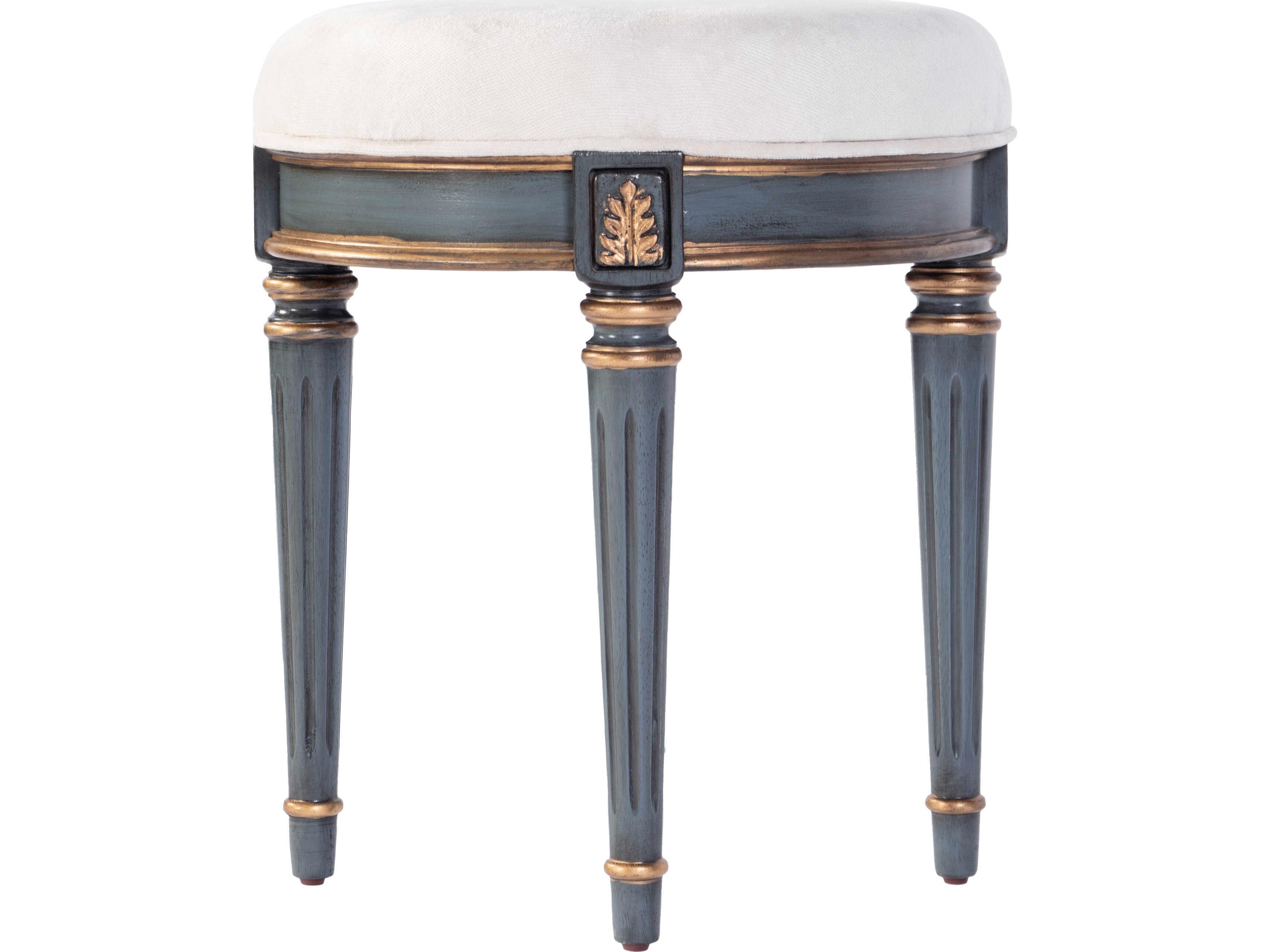 Butler Bernadette Blue Upholstered Accent Stool